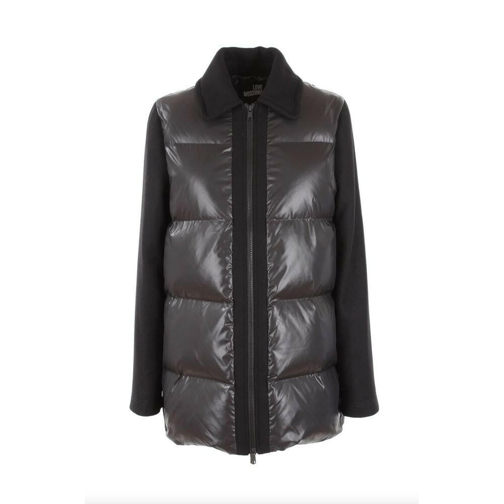 Love Moschino Chic Gray Jacket with Contrasting Accents.