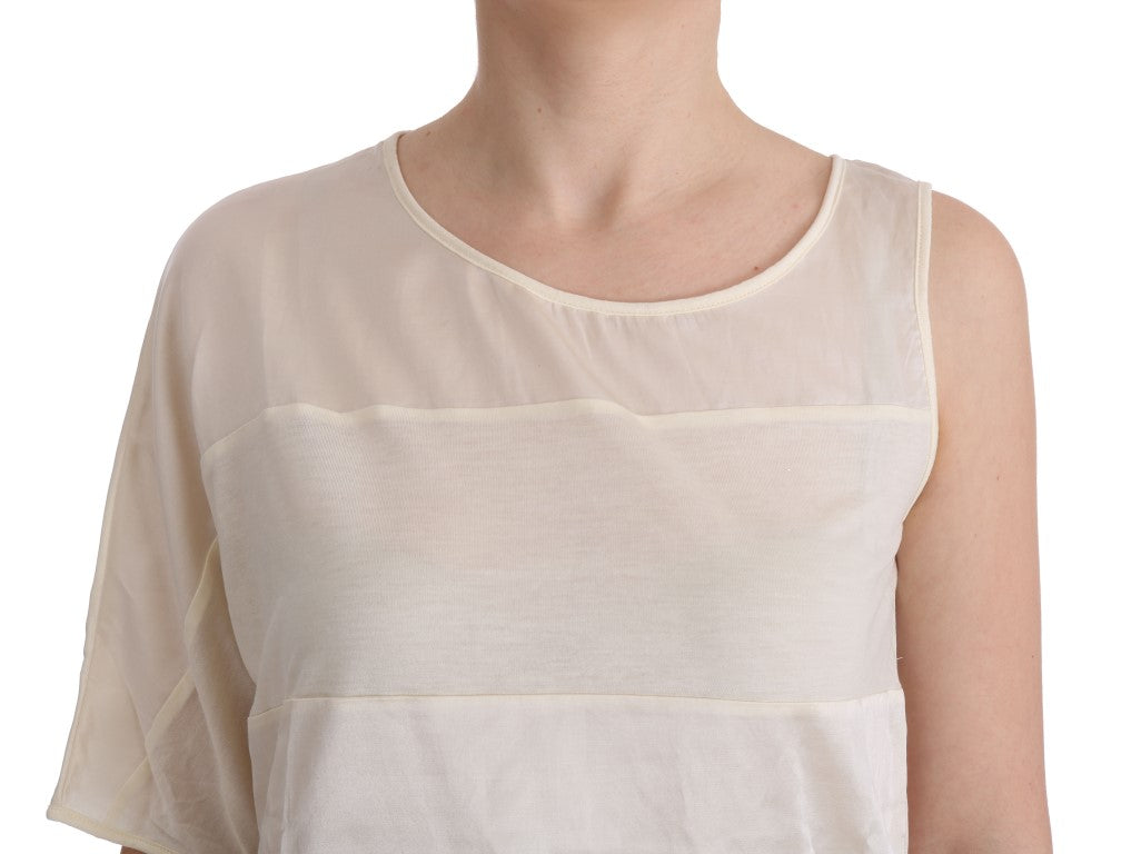 Costume National Beige Sleeveless Modal Top - Elevated Basics Costume National