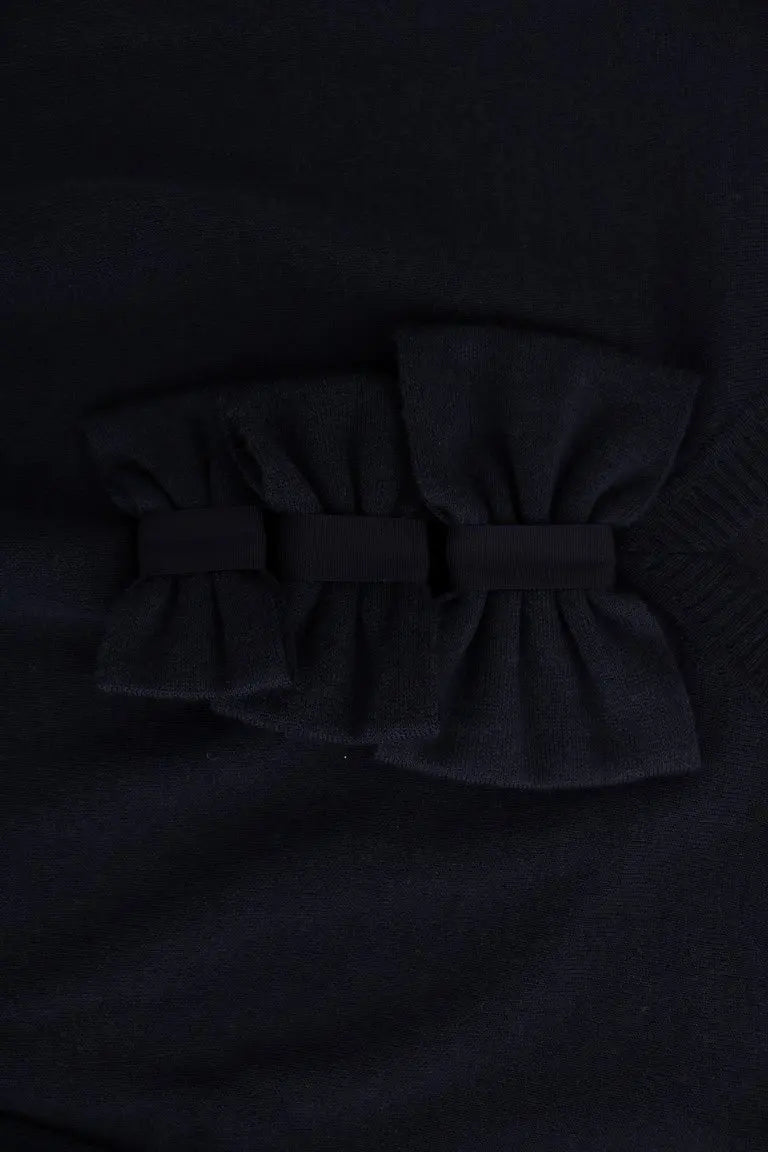 MARGHI LO' Elegant Over Knee Blue Wool Dress MARGHI LO'