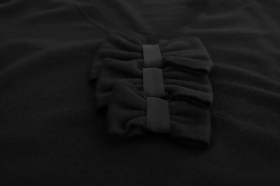 MARGHI LO' Elegant Black Wool Shift Dress MARGHI LO'