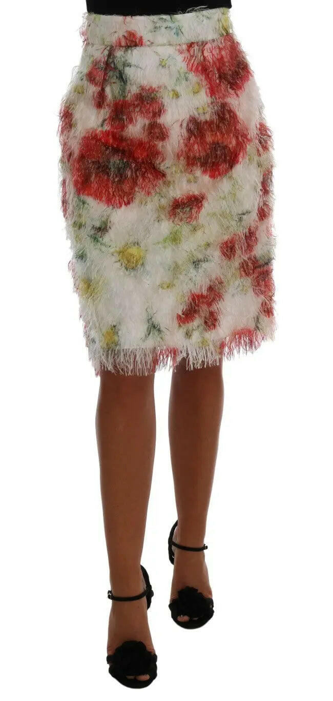 Dolce & Gabbana Floral Patterned Pencil Straight Skirt.