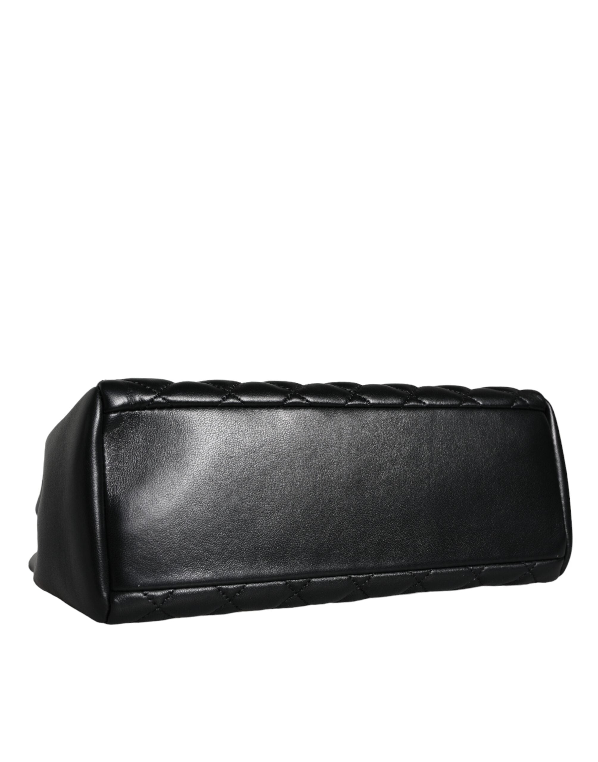 Versace Black Quilted Nappa Leather Shoulder Chain Strap Bag Versace