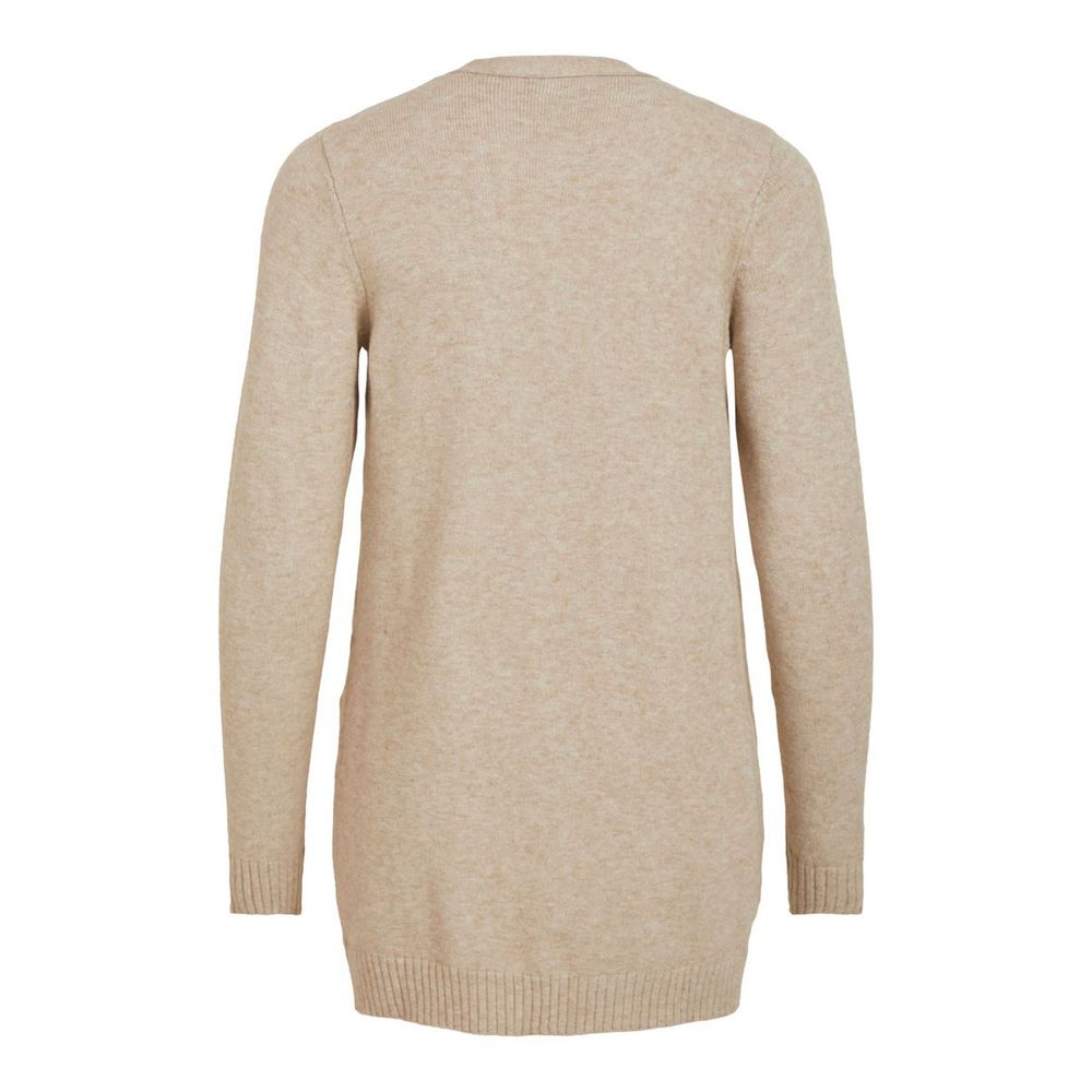 Vila Clothes Beige Viscose Cardigan Vila Clothes