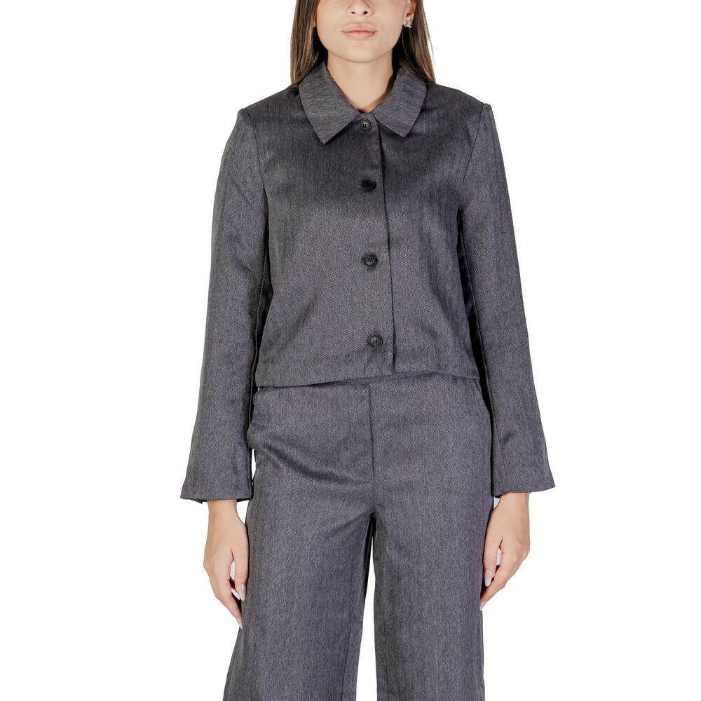 Jacqueline De Yong Gray Polyester Blazer Jacqueline De Yong