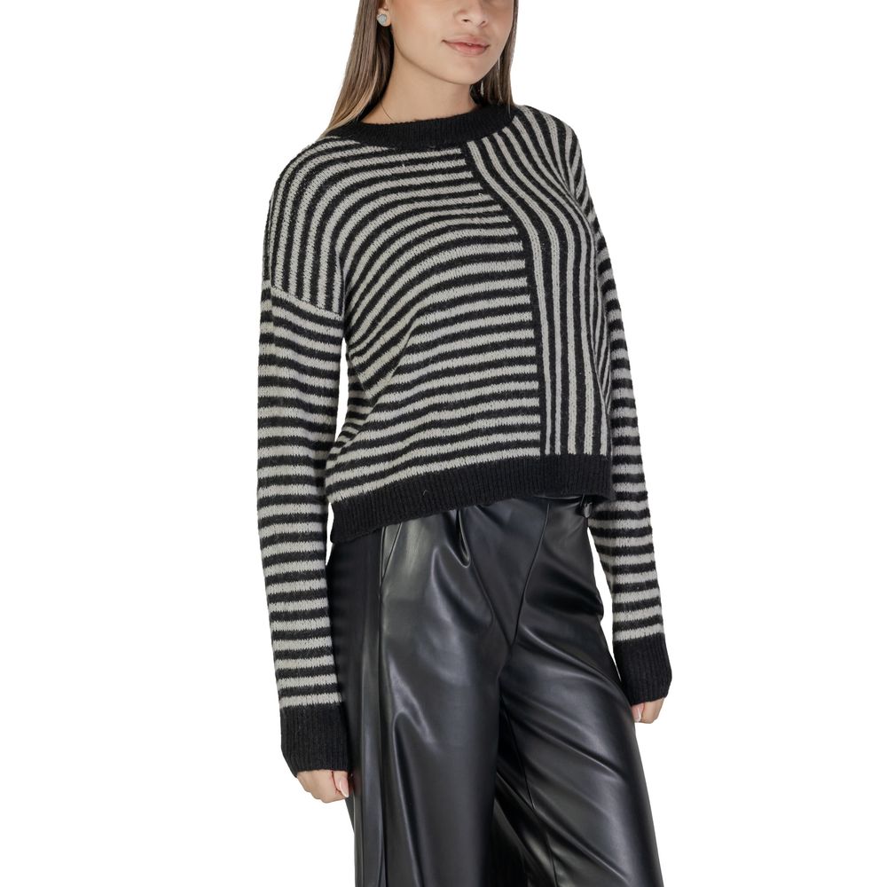 Vero Moda Black And White Recycled Polyester Sweater Vero Moda