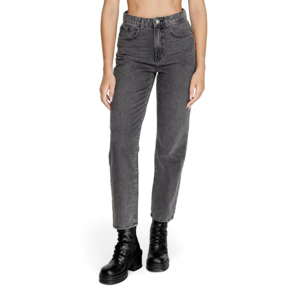 Only Gray Cotton Mom Jean Only