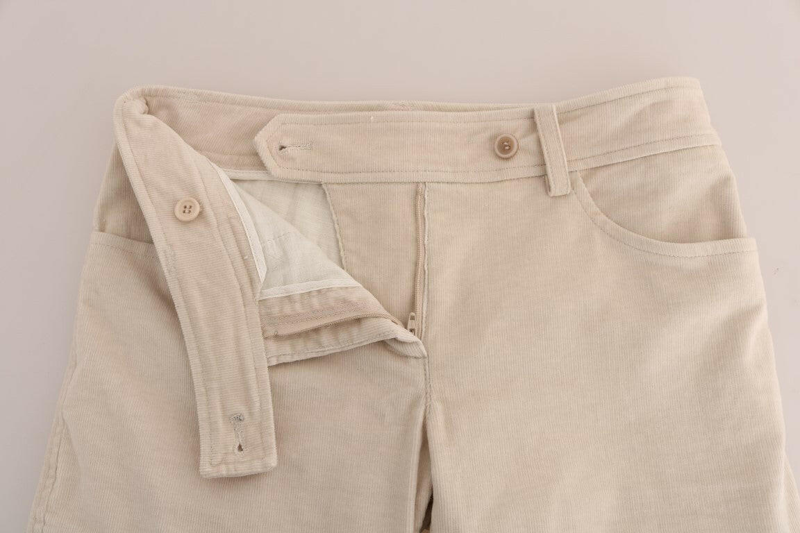 Ermanno Scervino Beige Slim Jeans Corduroy Skinny Pants.