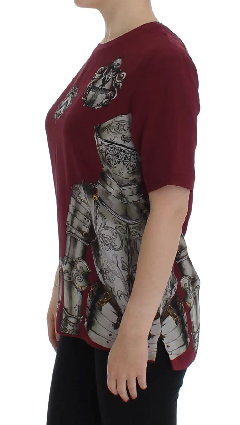 Dolce & Gabbana Enchanted Sicily Silk Blouse with Knight Print Dolce & Gabbana