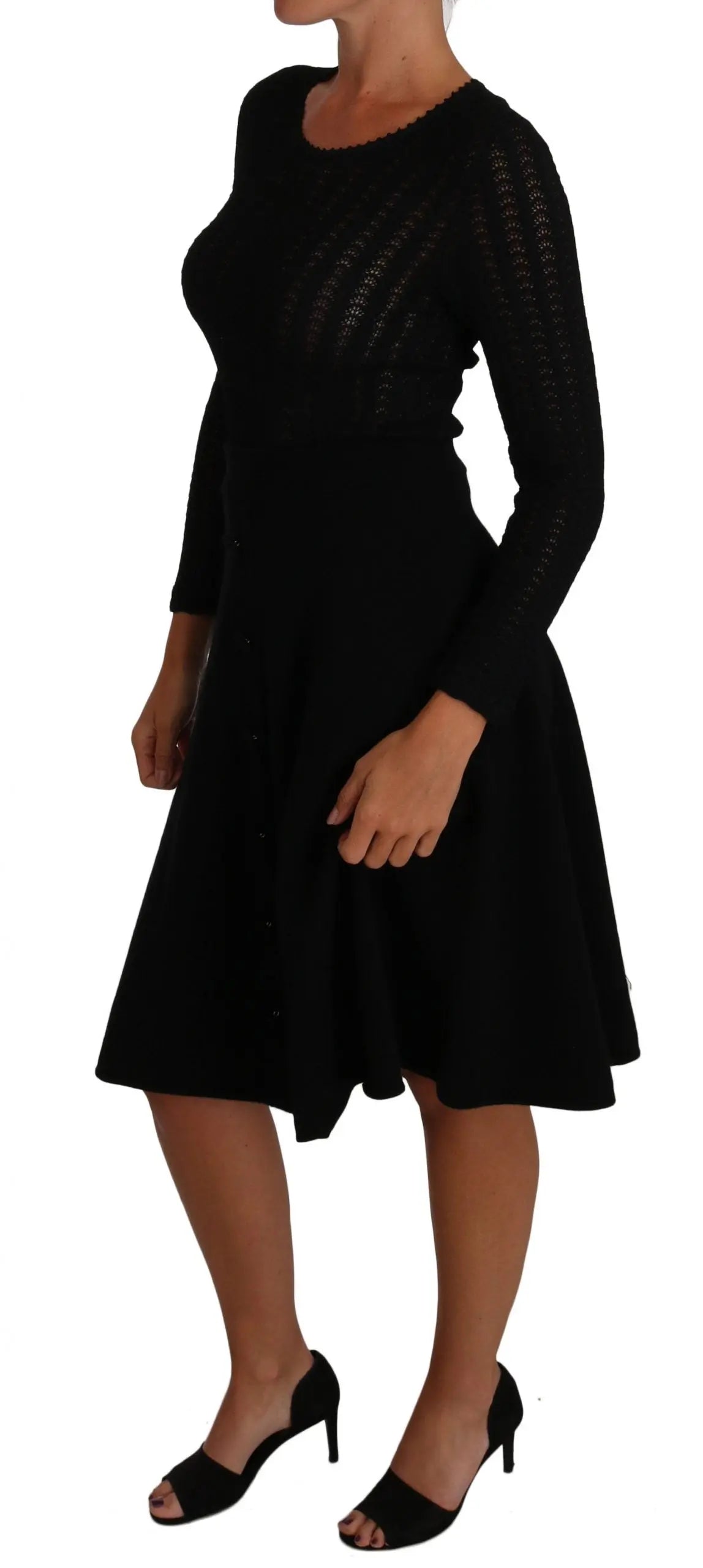 Dolce & Gabbana Elegant Black Knitted Sheath Dress Dolce & Gabbana