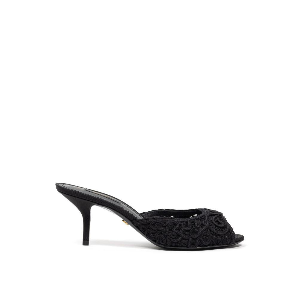 Dolce & Gabbana Black Cotton Sandal Dolce & Gabbana
