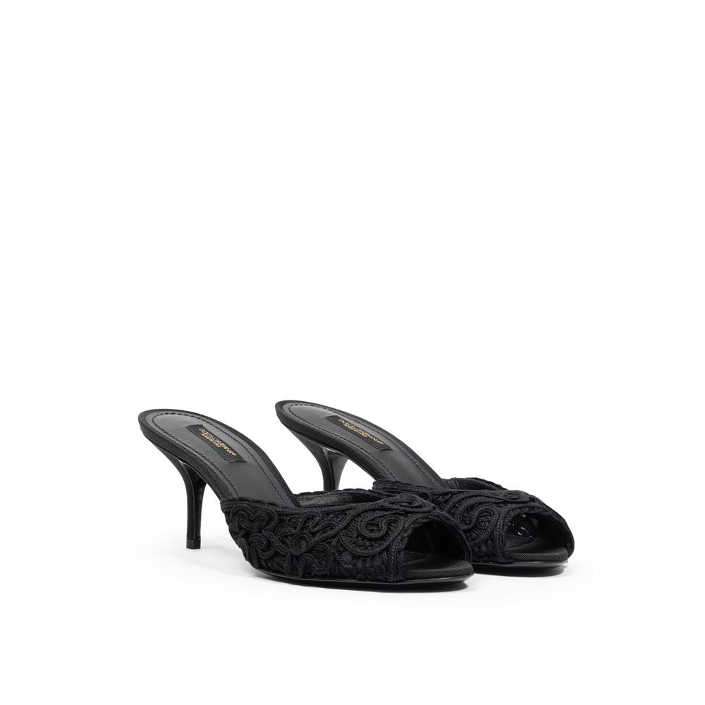 Dolce & Gabbana Black Cotton Sandal Dolce & Gabbana