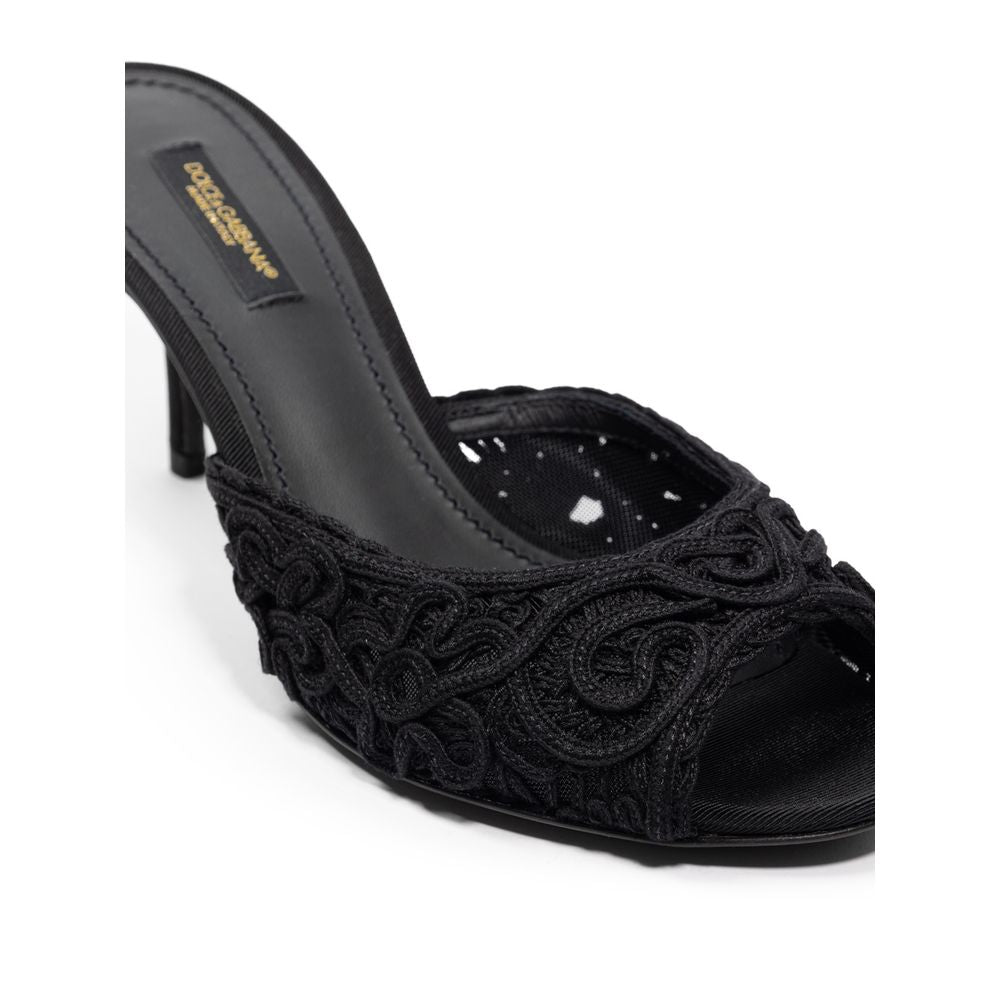 Dolce & Gabbana Black Cotton Sandal Dolce & Gabbana