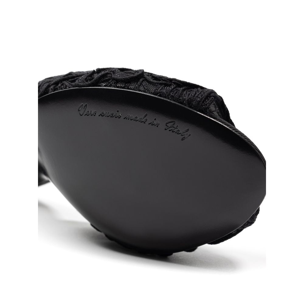 Dolce & Gabbana Black Cotton Sandal Dolce & Gabbana