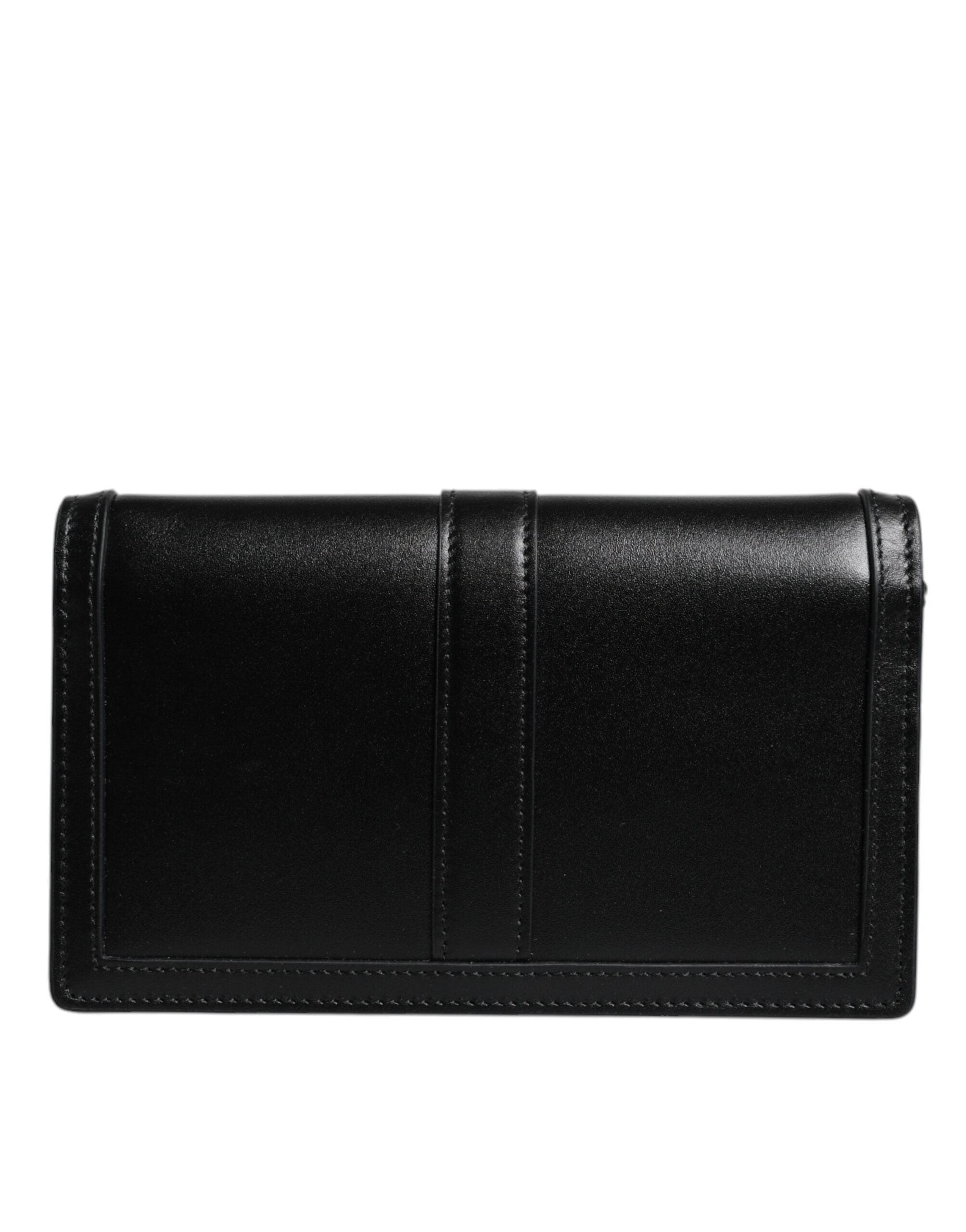 Versace Black Calfskin Leather Chain Strap Shoulder Crossbody Bag Versace