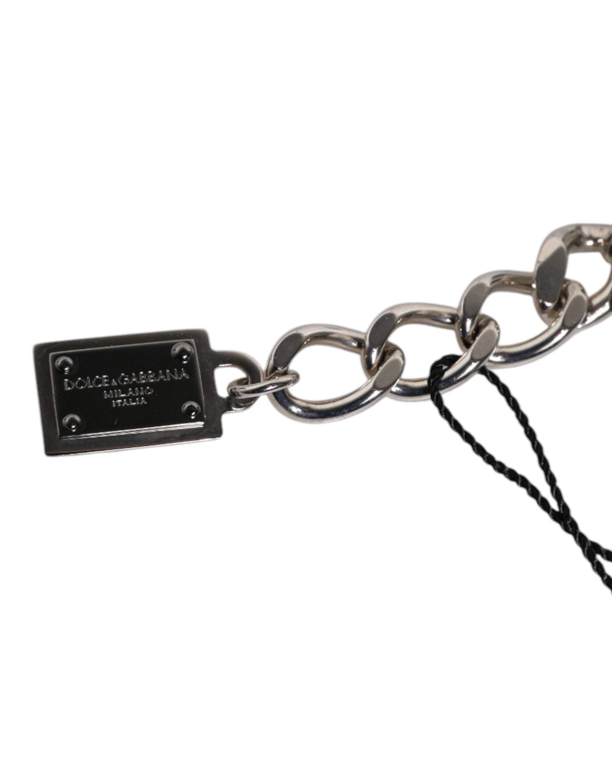 Dolce & Gabbana Silver Tone Brass Bead Dice Logo Embellish Charm Bracelet Dolce & Gabbana