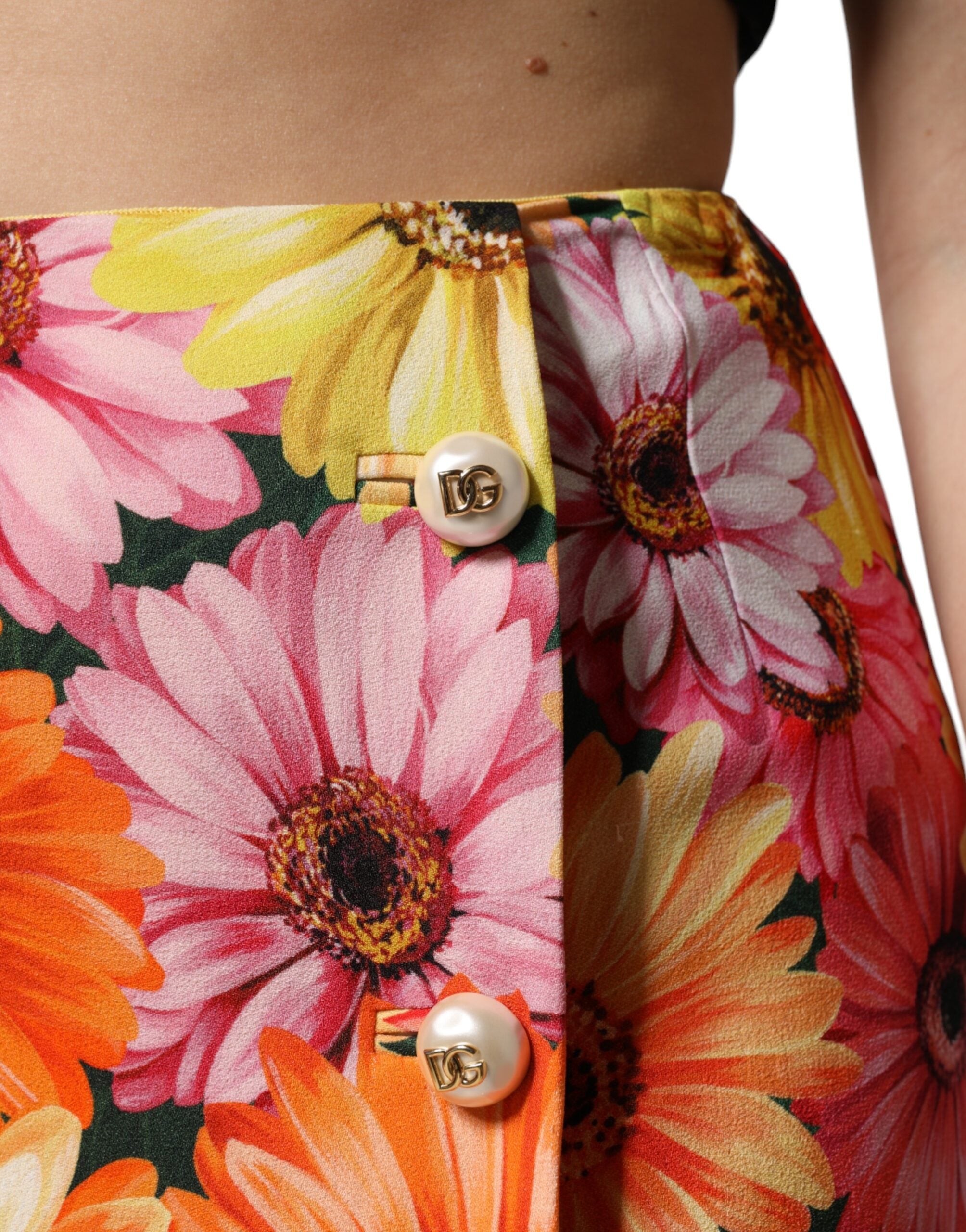 Dolce & Gabbana Multicolor Floral High Waist Mini Skirt Dolce & Gabbana