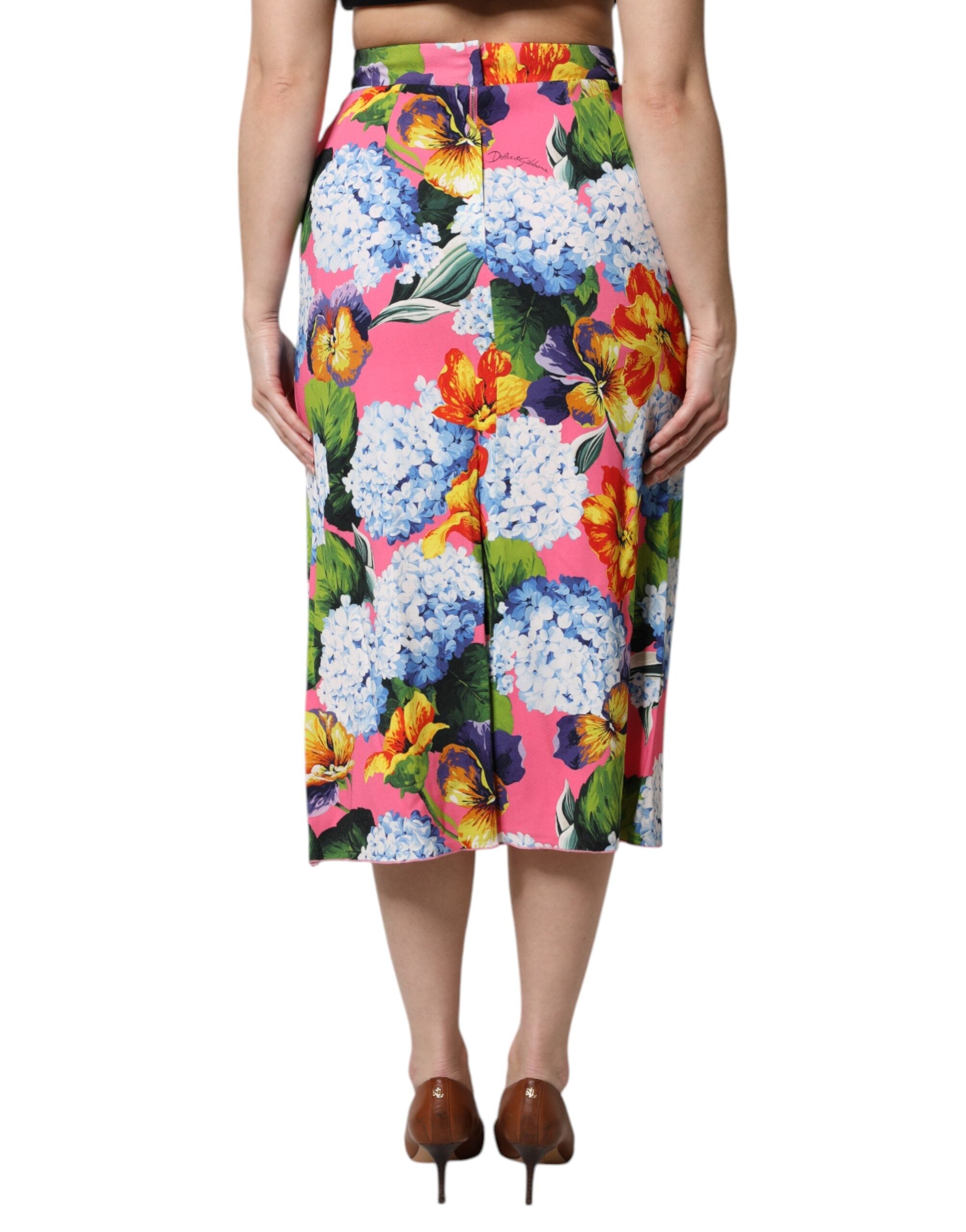 Dolce & Gabbana Multicolor Floral High Waist Midi Skirt Dolce & Gabbana
