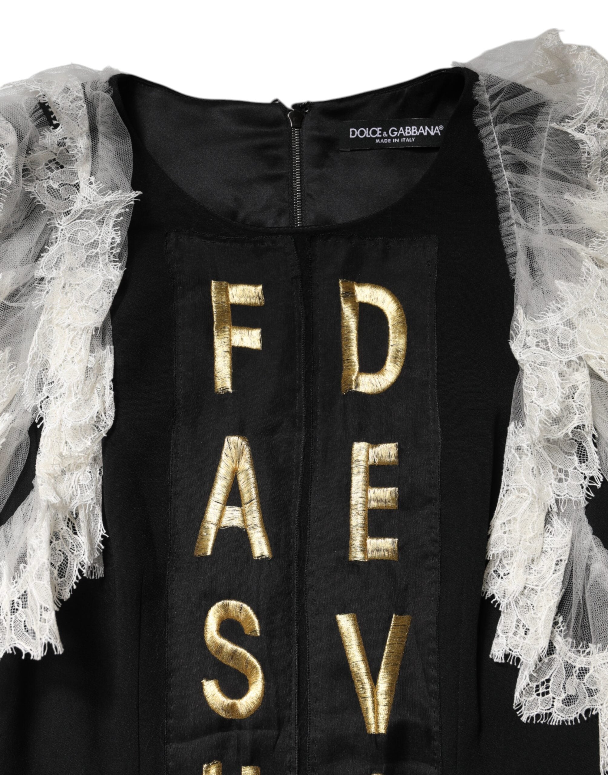 Dolce & Gabbana Black Fashion Devotion Embellish Mini Dress Dolce & Gabbana