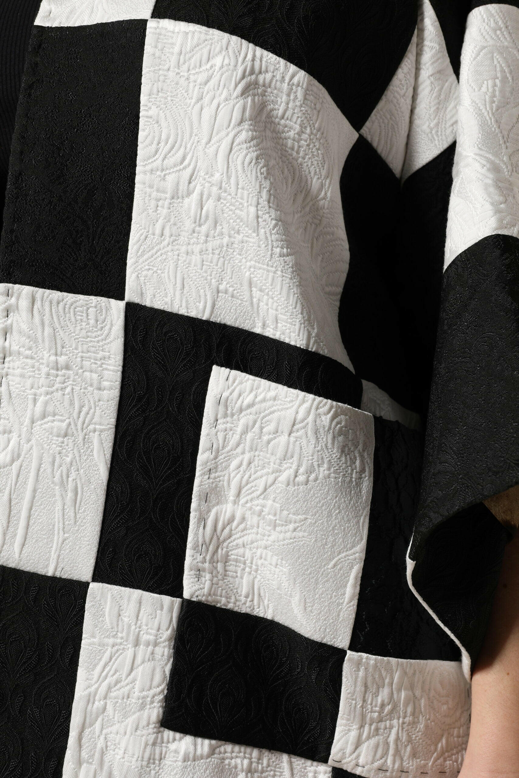 Dolce & Gabbana White Black Patchwork Jacquard Blazer Jacket Dolce & Gabbana