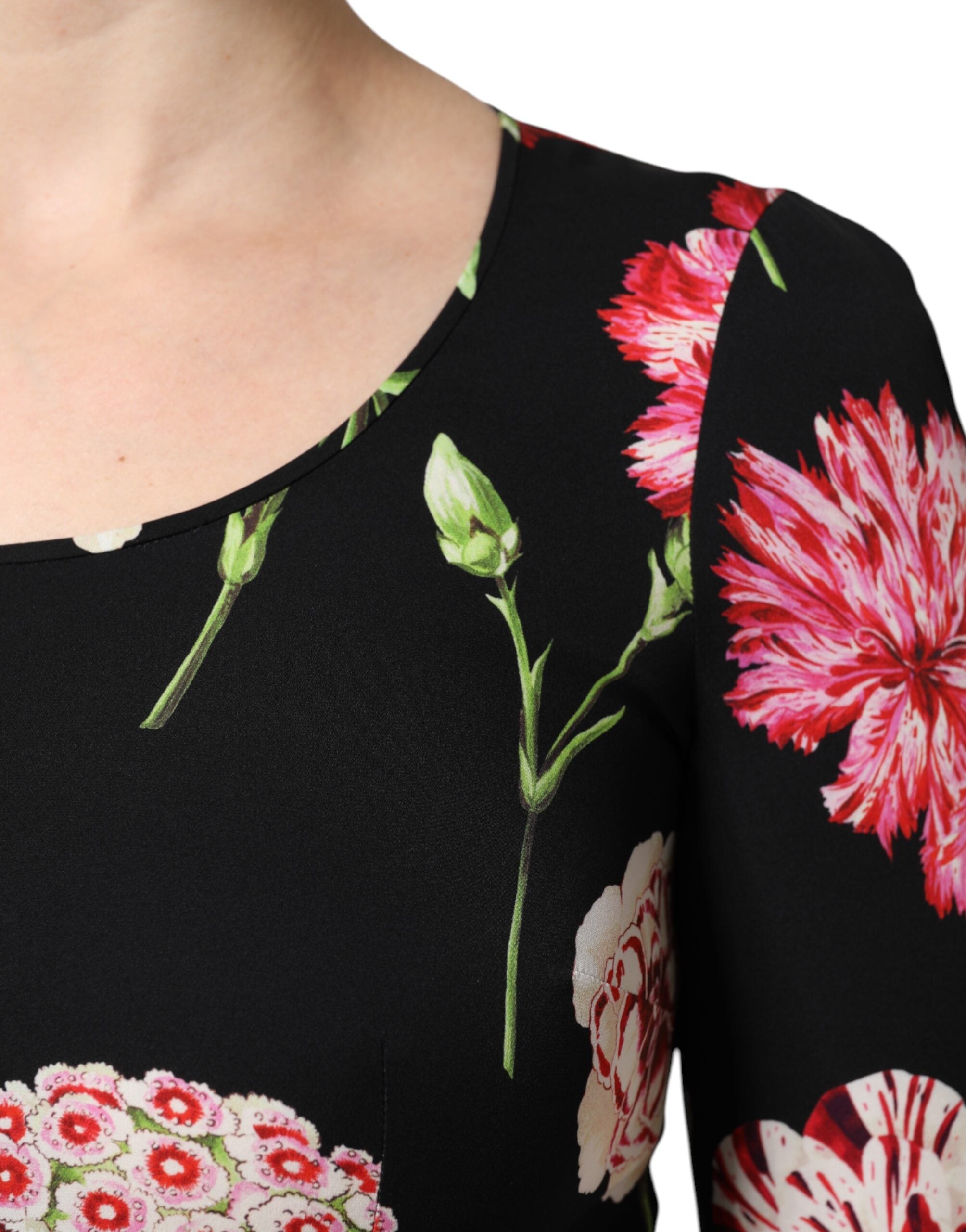 Dolce & Gabbana Black Floral Long Sleeve Women Blouse Top Dolce & Gabbana