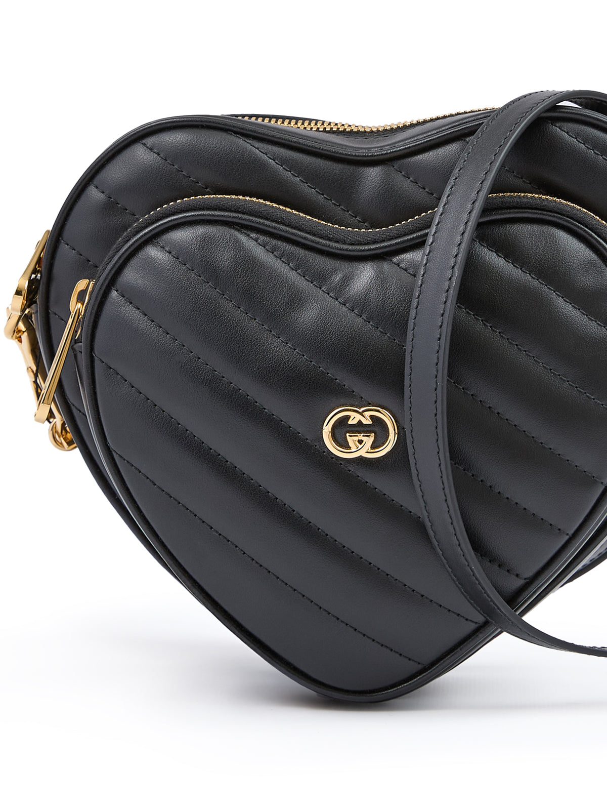 Gucci Black Leather Mini Heart Crossbody Bag Gucci