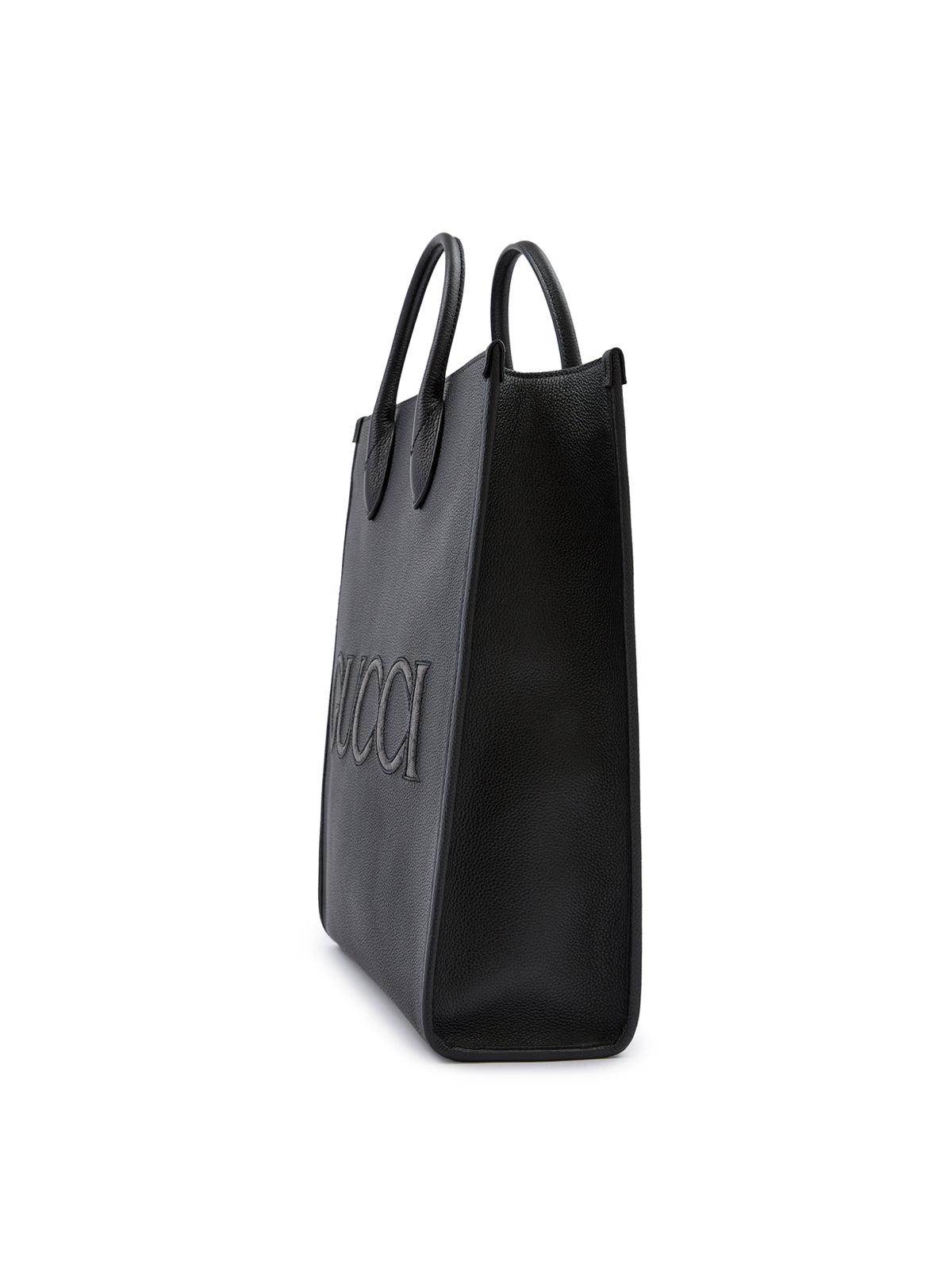 Gucci Black Leather Logo Medium Tote Bag Gucci