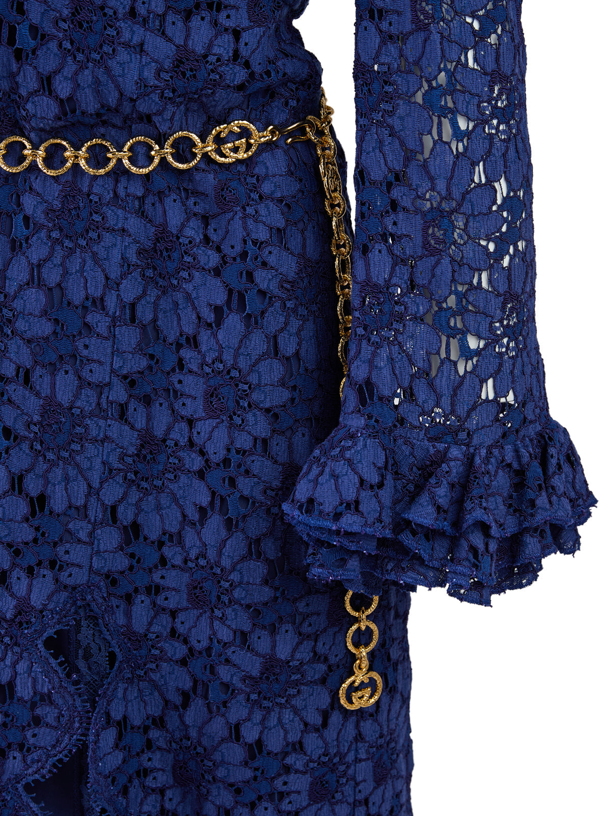 Gucci Blu Viscose and Cotton Mid Long Dress Gucci