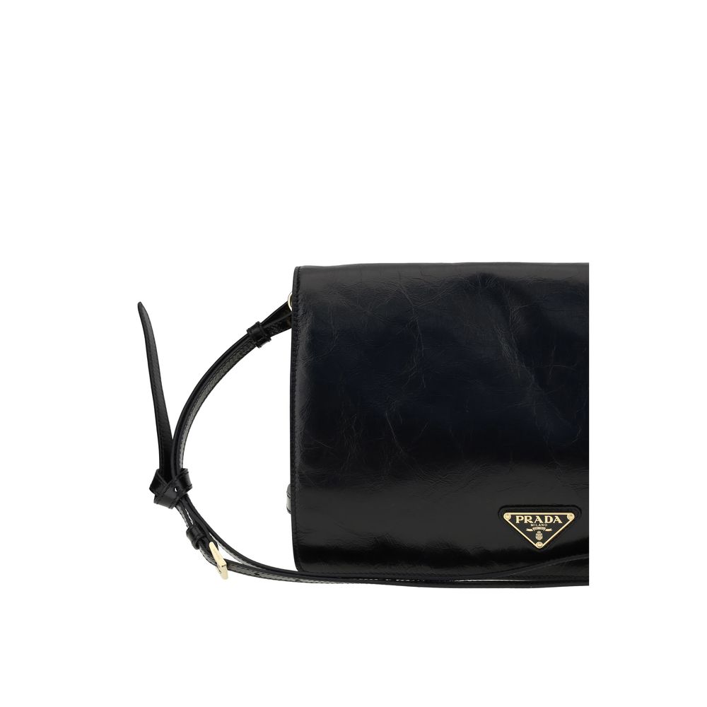 Prada Crinkled leather Shoulder Bag Prada