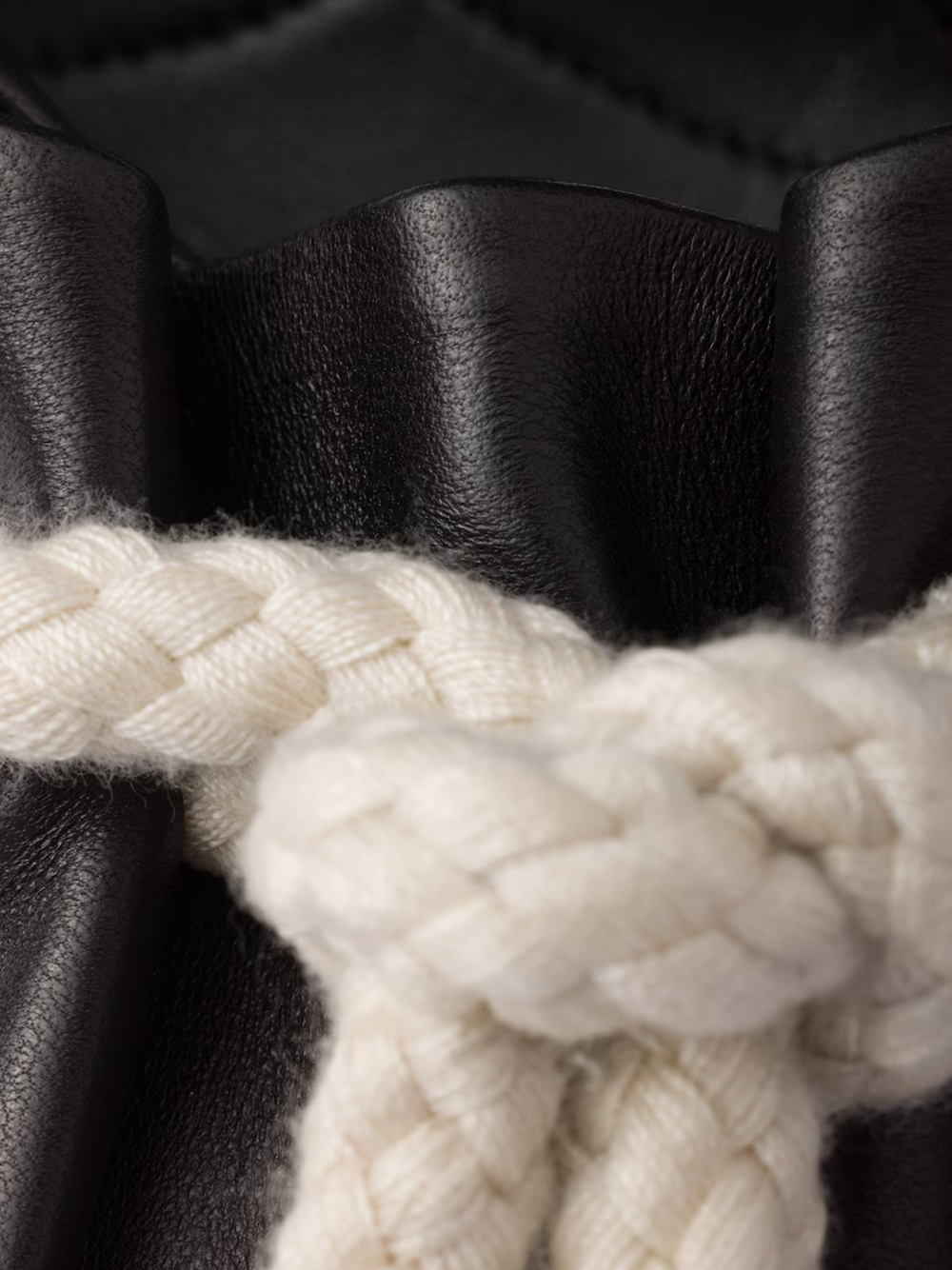 Prada Black Nappa Leather Rope Detail Sandals Prada