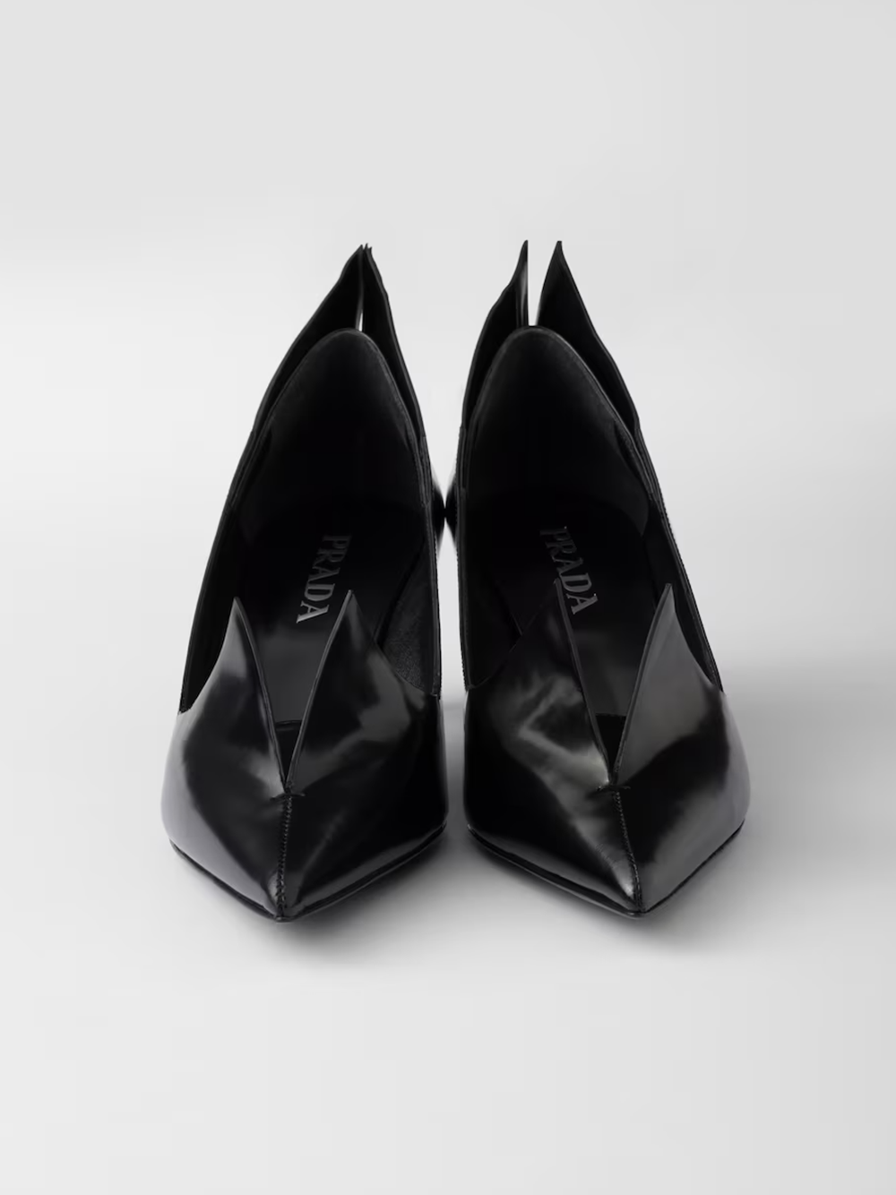 Prada Black Brushed Leather Pumps Prada