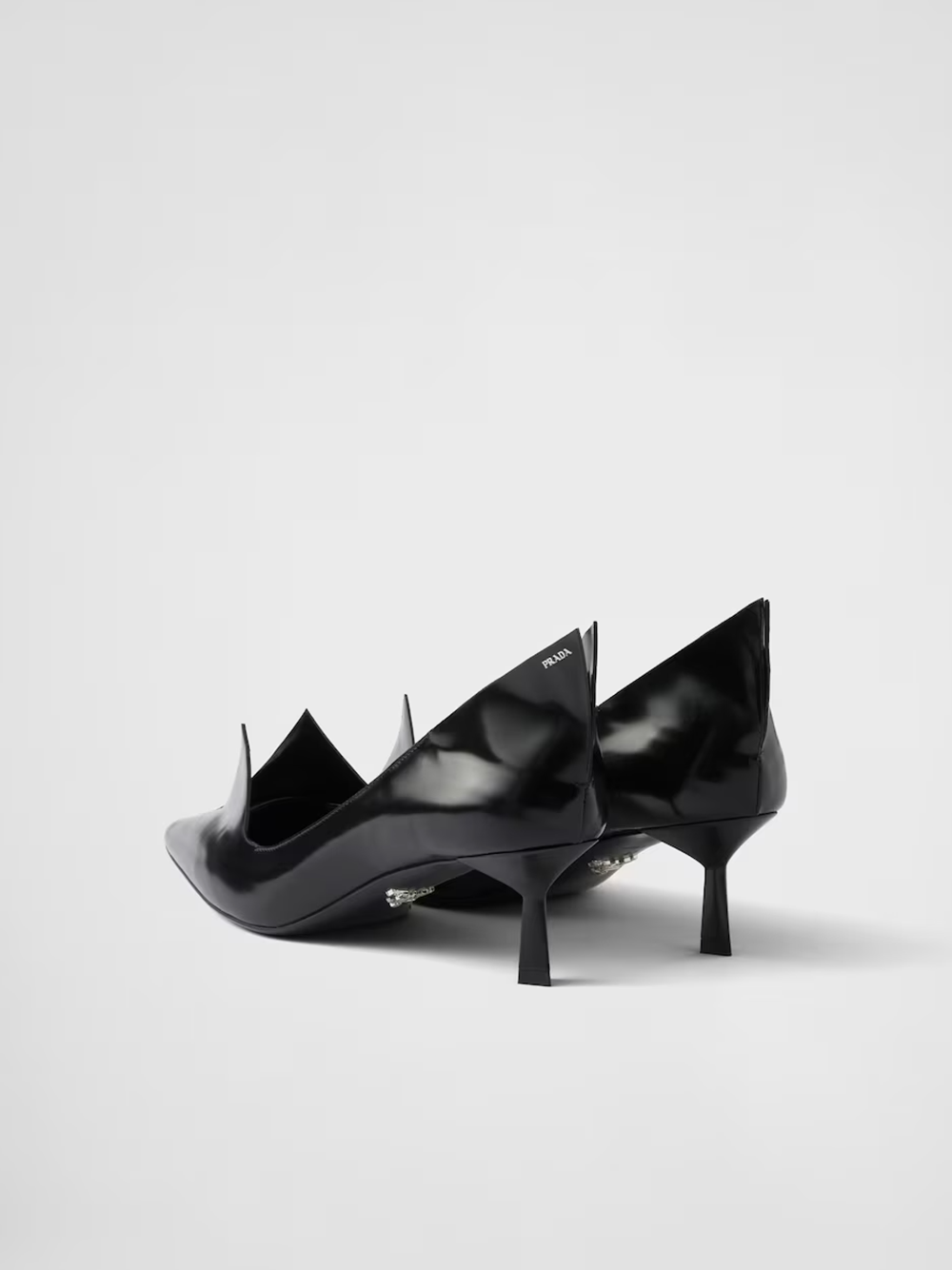 Prada Black Brushed Leather Pumps Prada