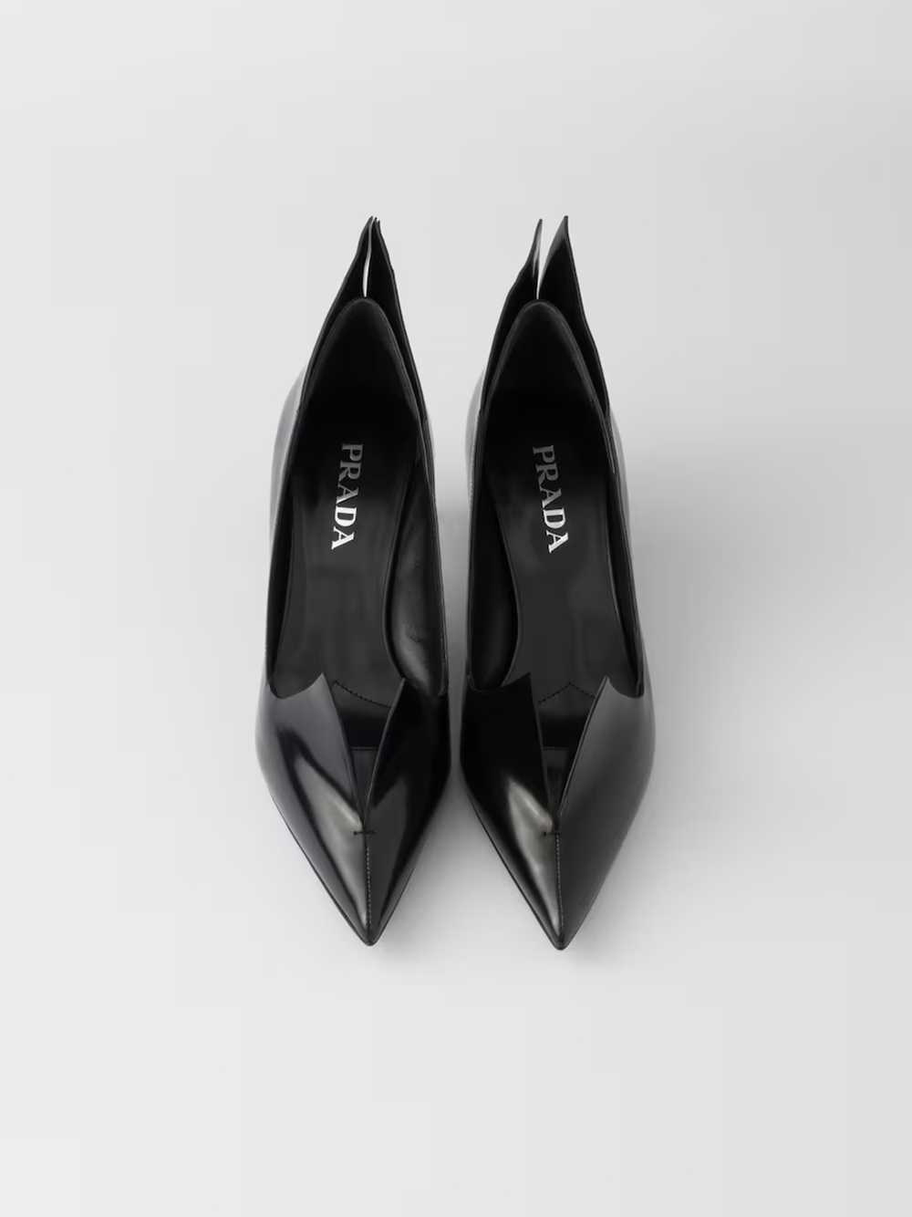 Prada Black Brushed Leather Pumps Prada