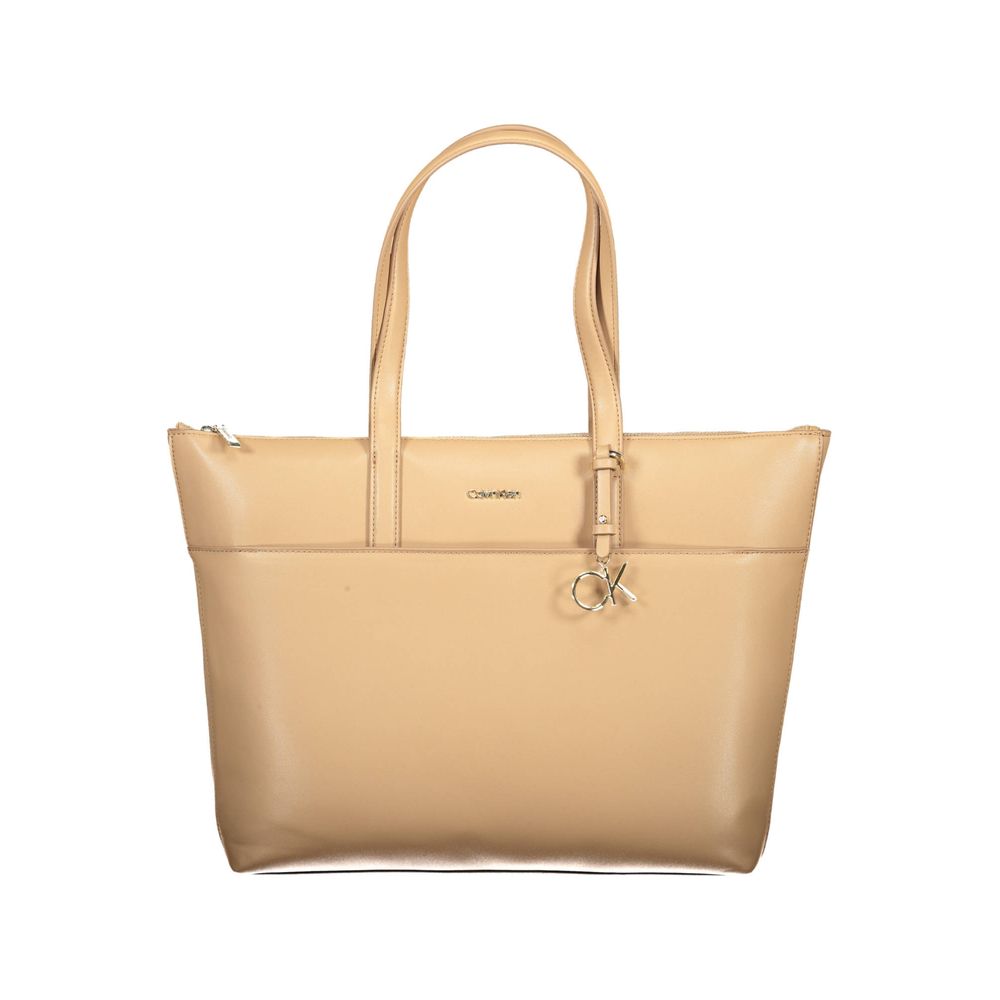 Calvin Klein Beige Polyester Women Handbag Calvin Klein