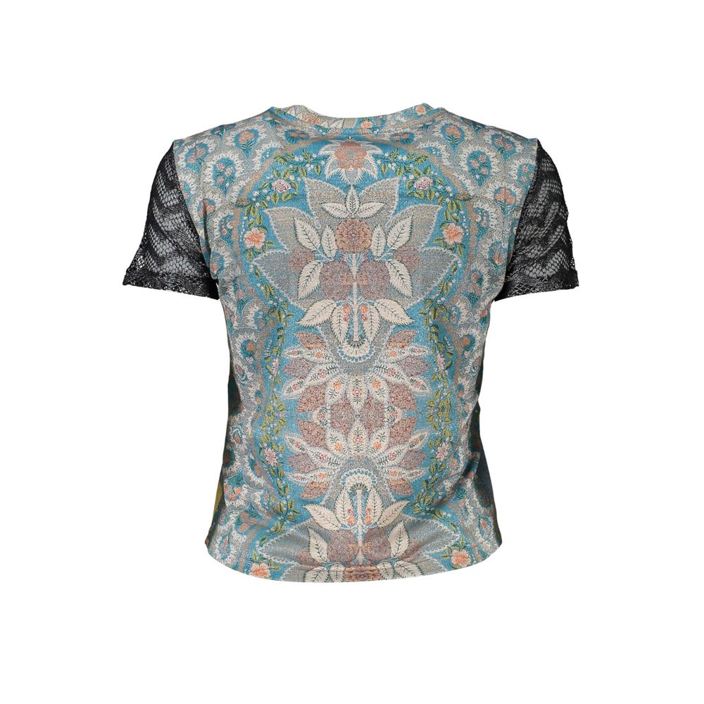 Camiseta feminina Desigual azul em poliéster