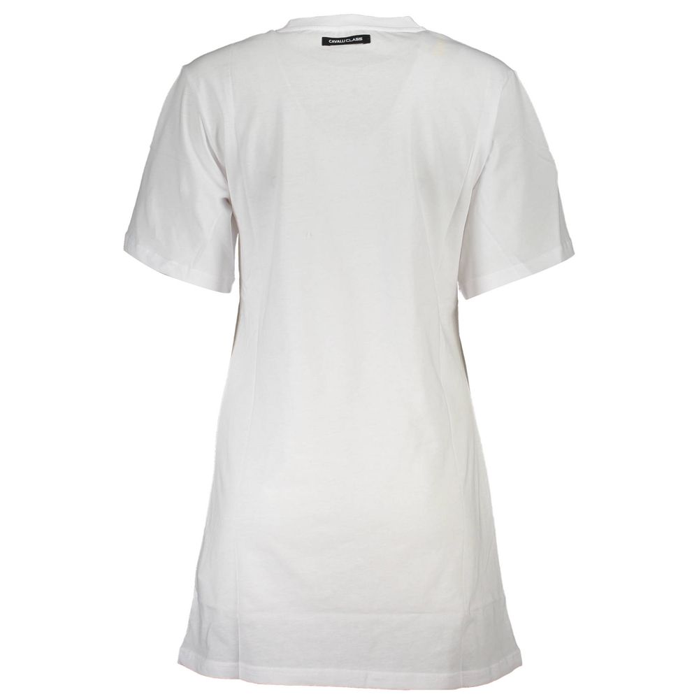 Camiseta feminina Cavalli Class branca de algodão