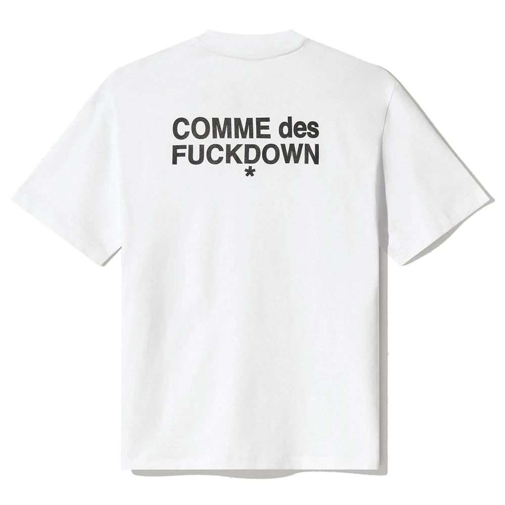 Camiseta feminina branca de algodão Comme Des Fuckdown