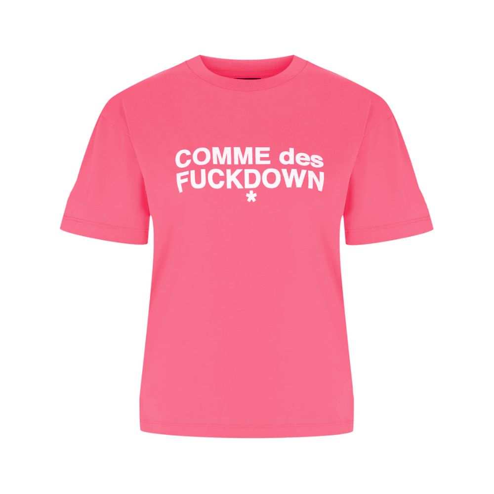 Camiseta feminina rosa de algodão Comme Des Fuckdown