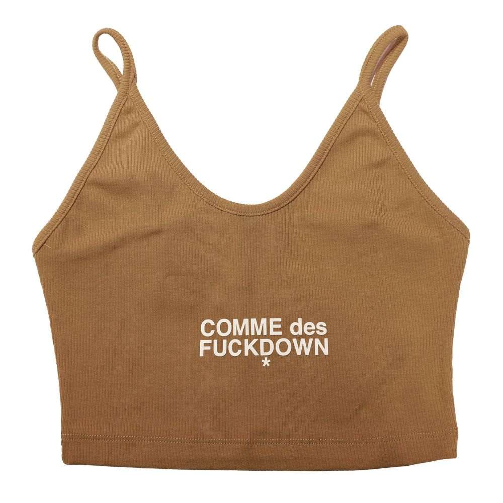 Top cropped feminino Comme Des Fuckdown em algodão marrom