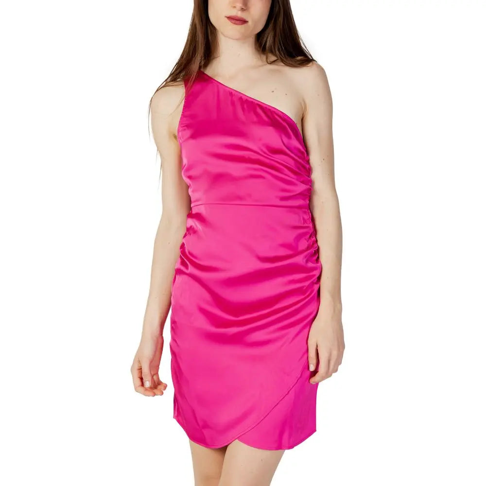 Vila Clothes Pink Polyester Short Vila Clothes