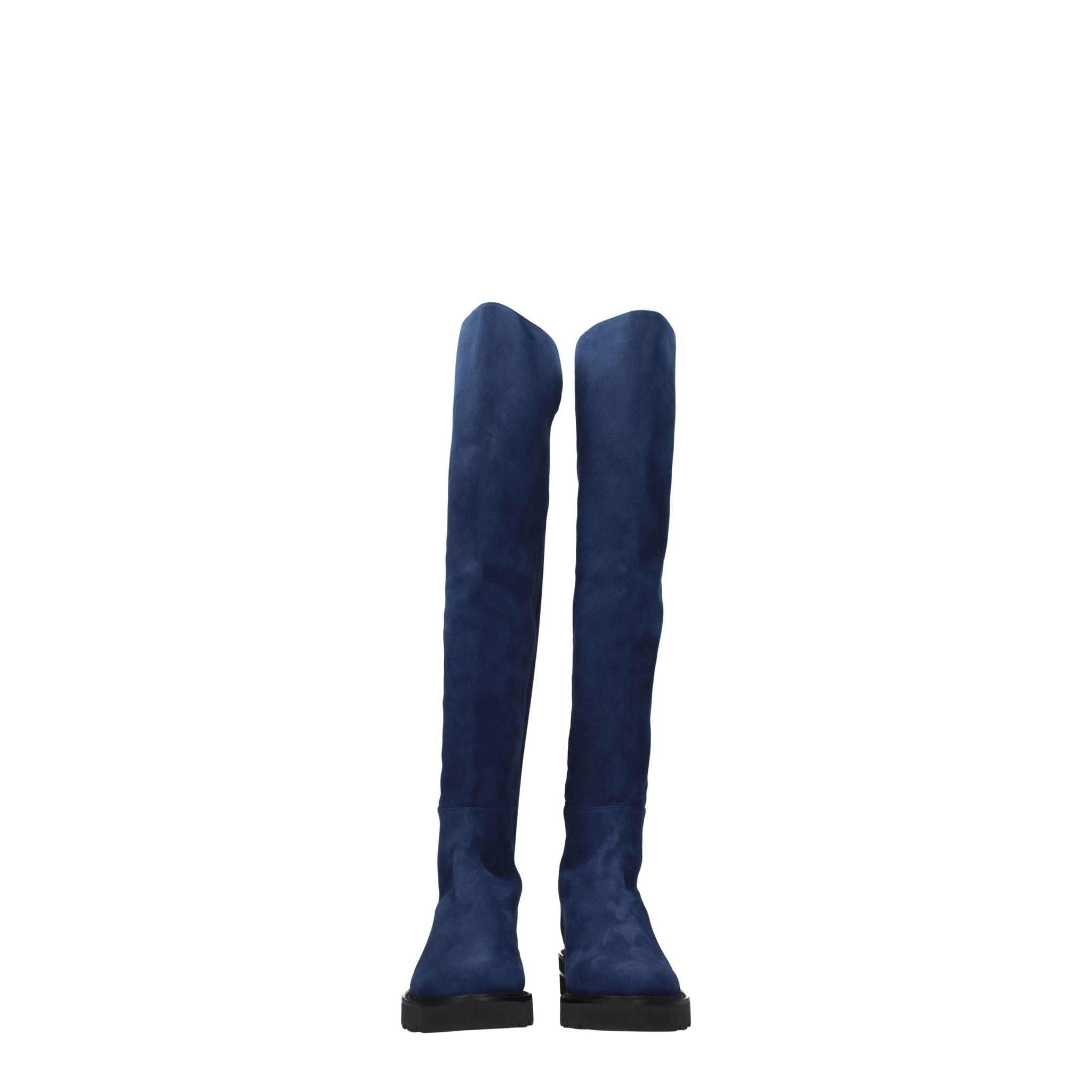 Botas altas de piel azul Stuart Weitzman