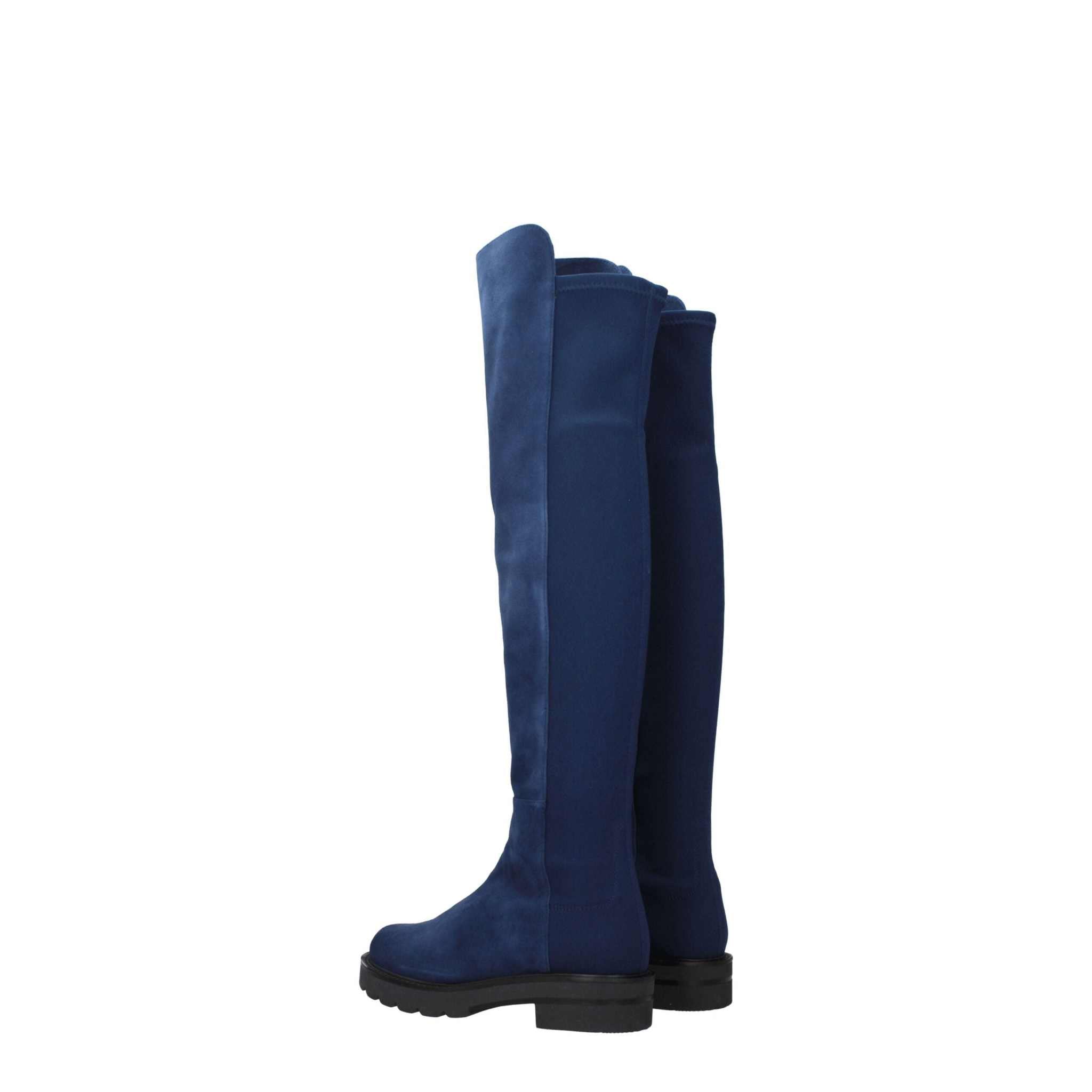 Botas altas de piel azul Stuart Weitzman