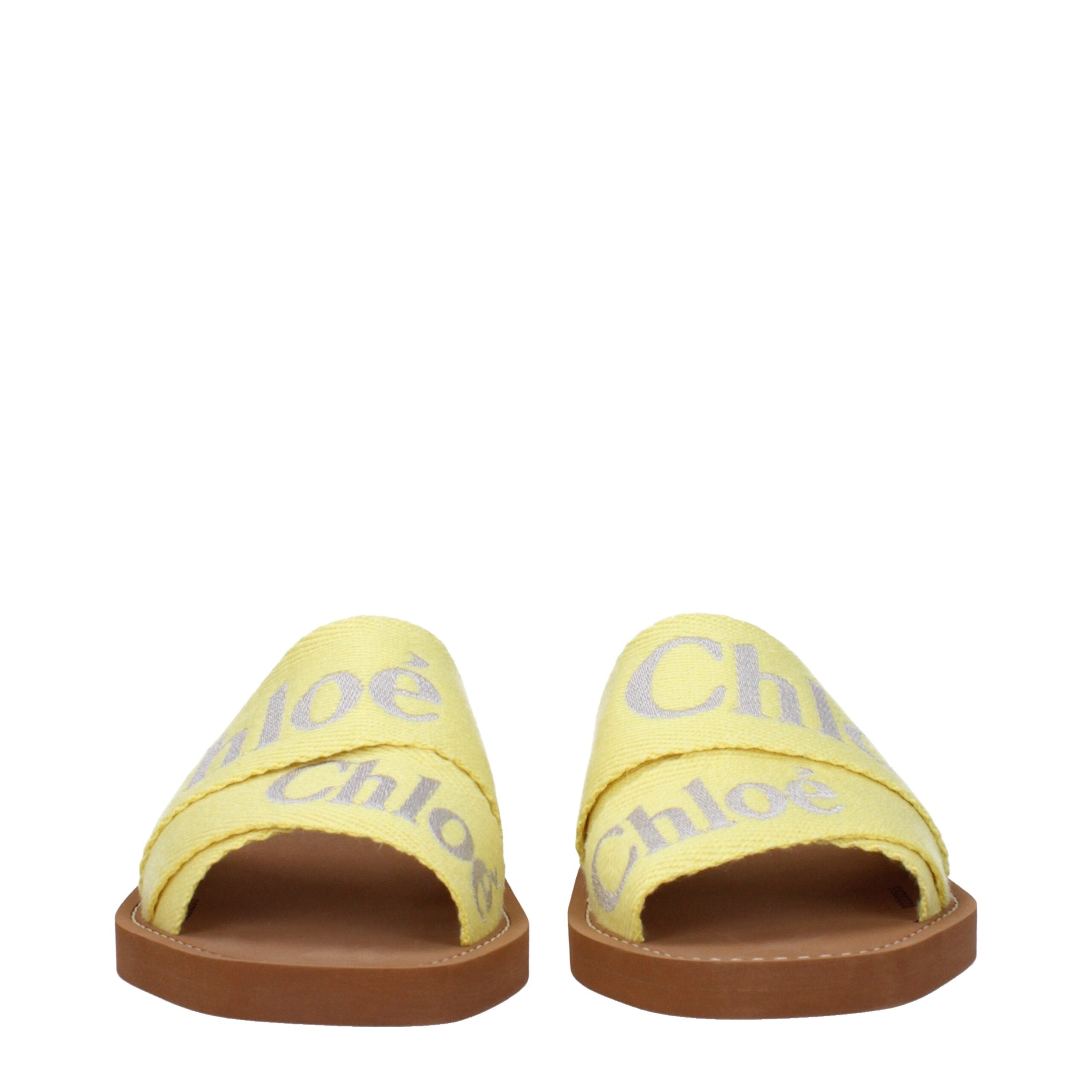 Chloé Yellow Fabric Slipper Chloé