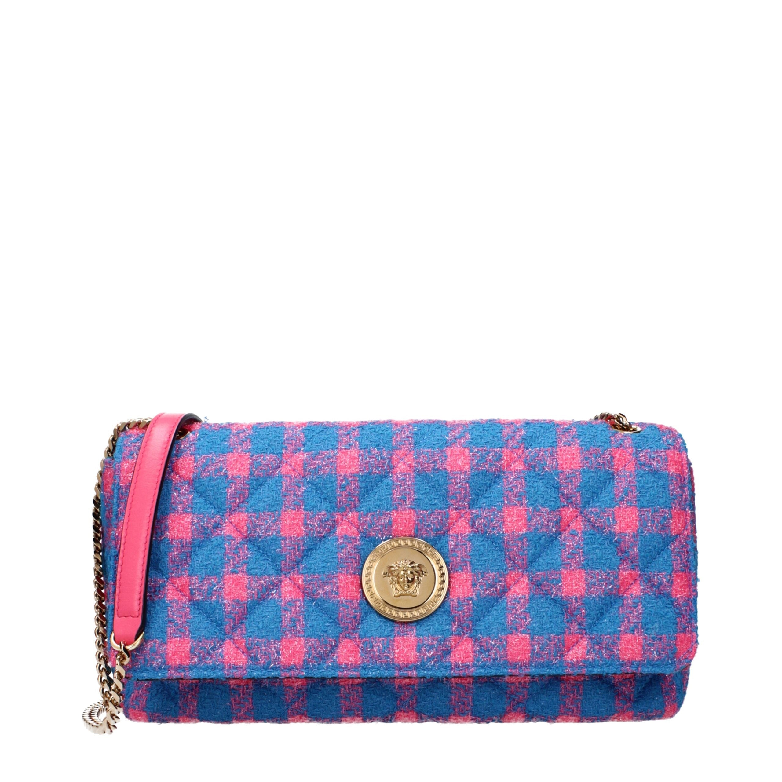 Versace Blue Fabric Crossbody Bag Versace