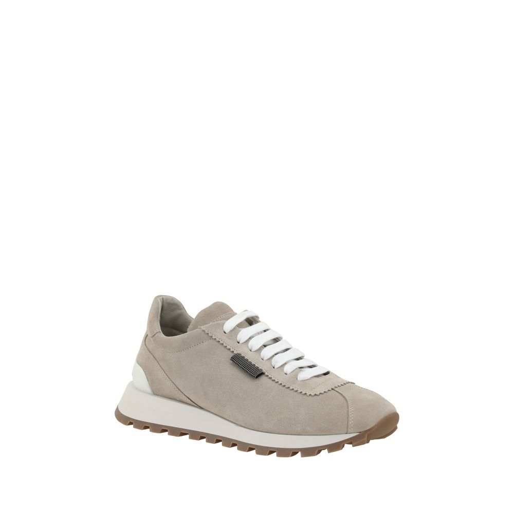 Zapatillas de plataforma de goma beige Brunello Cucinelli