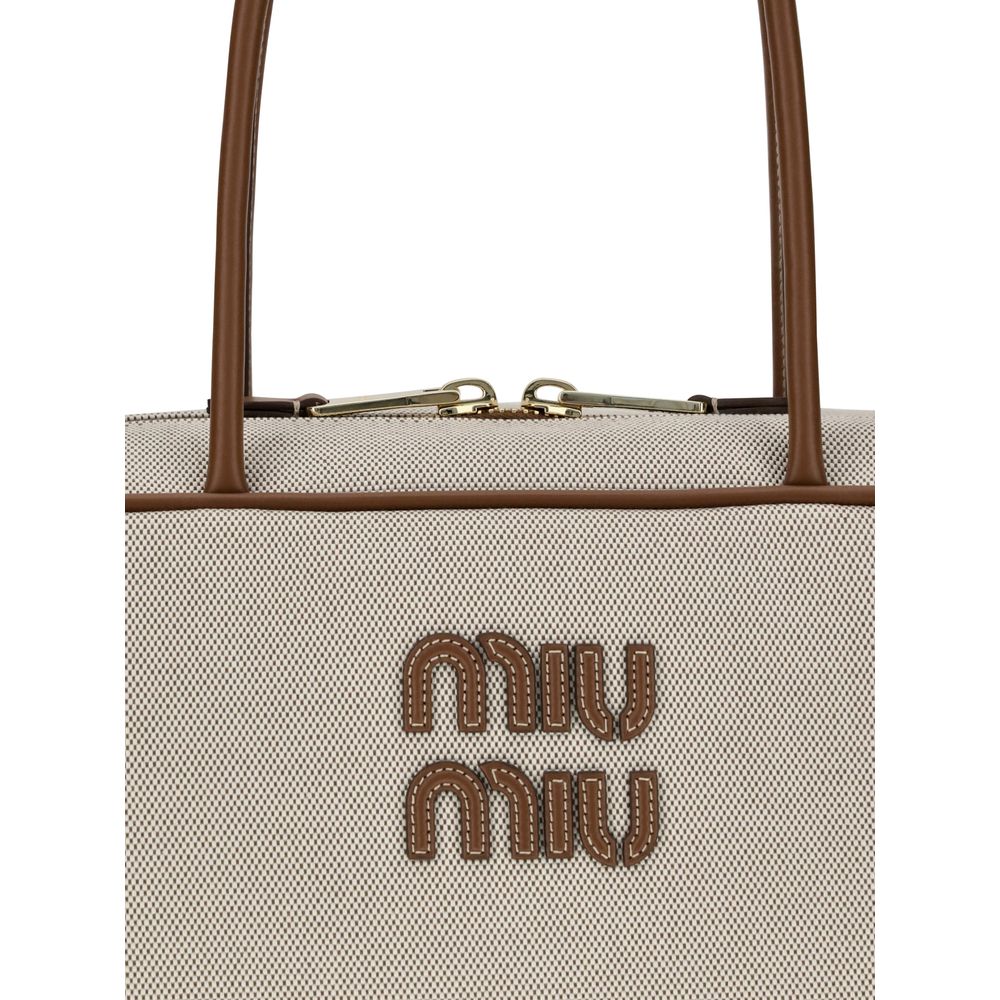 Miu Miu Canvas and leather Beau Shoulder Bag Miu Miu
