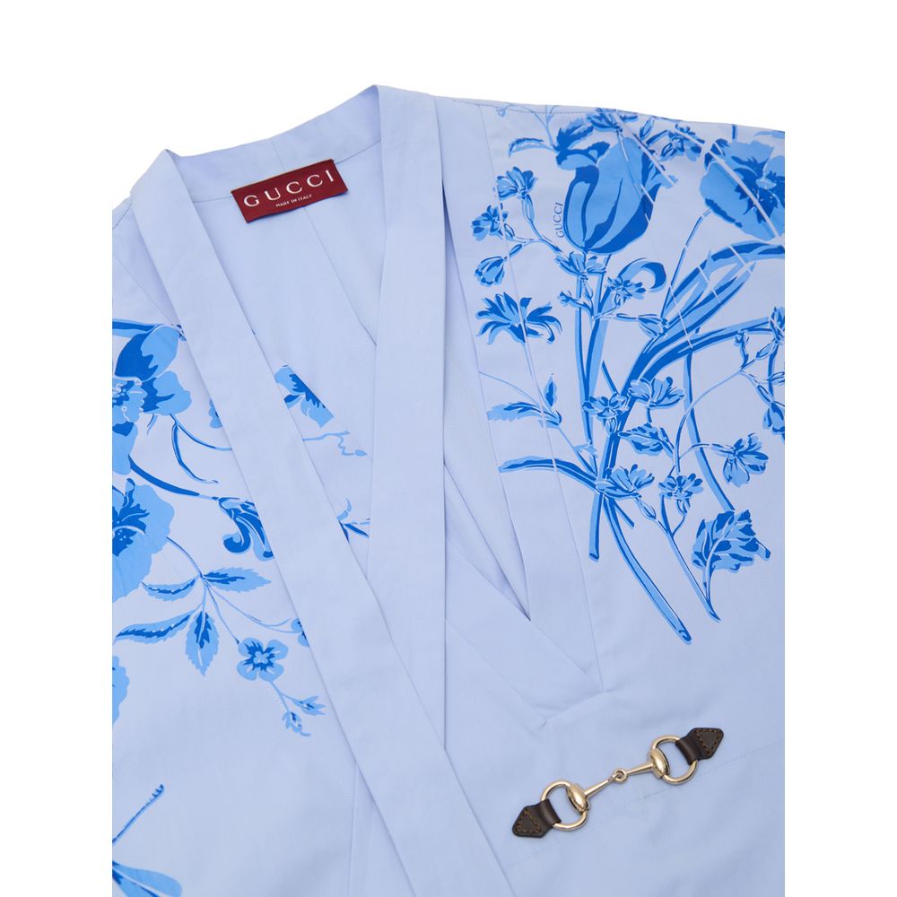 Gucci Blue Cotton Shirt Gucci