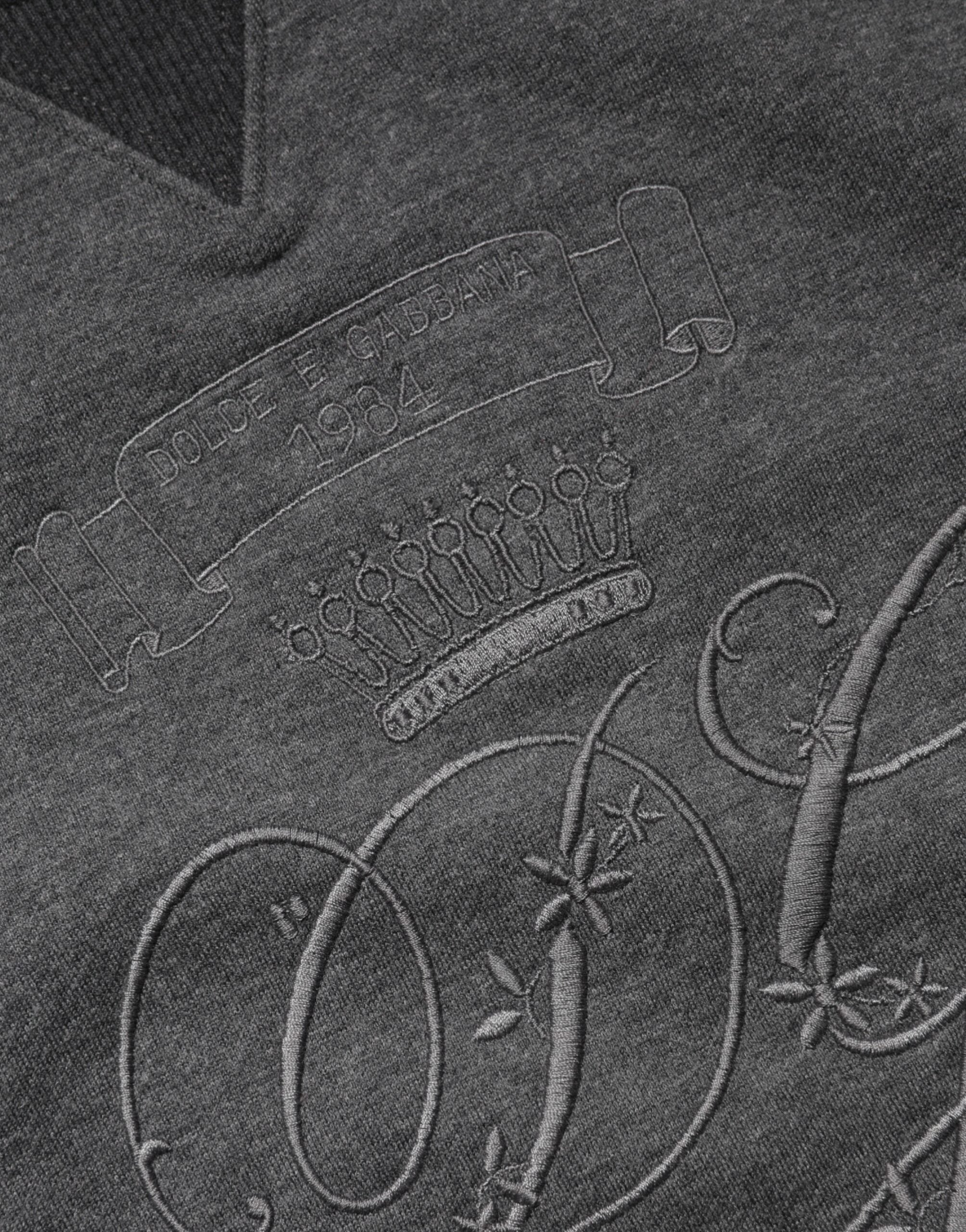 Suéter de punto Dolce & Gabbana gris con logo DG bordado