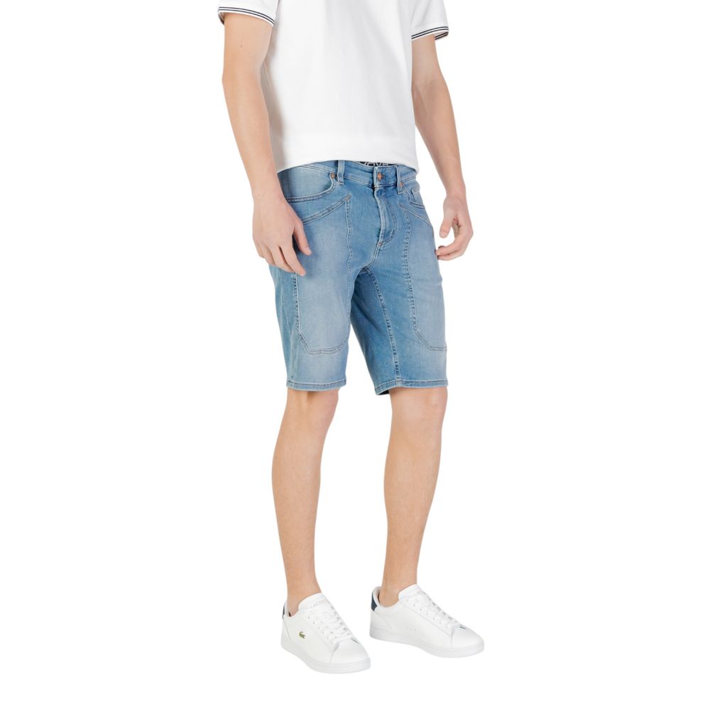 Jeckerson Light Blue Cotton Bermuda Shorts