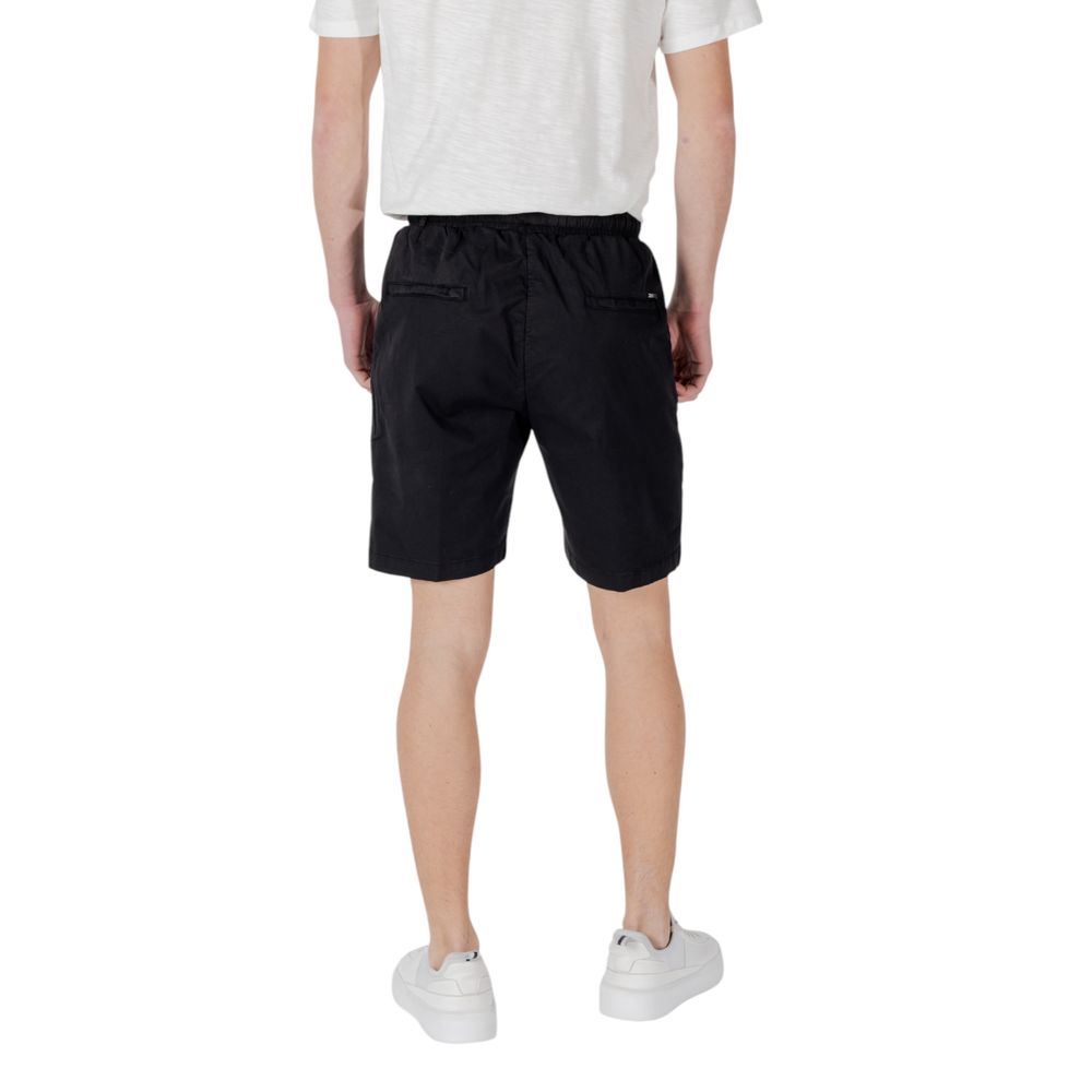 Gianni Lupo Black Cotton Bermuda Shorts