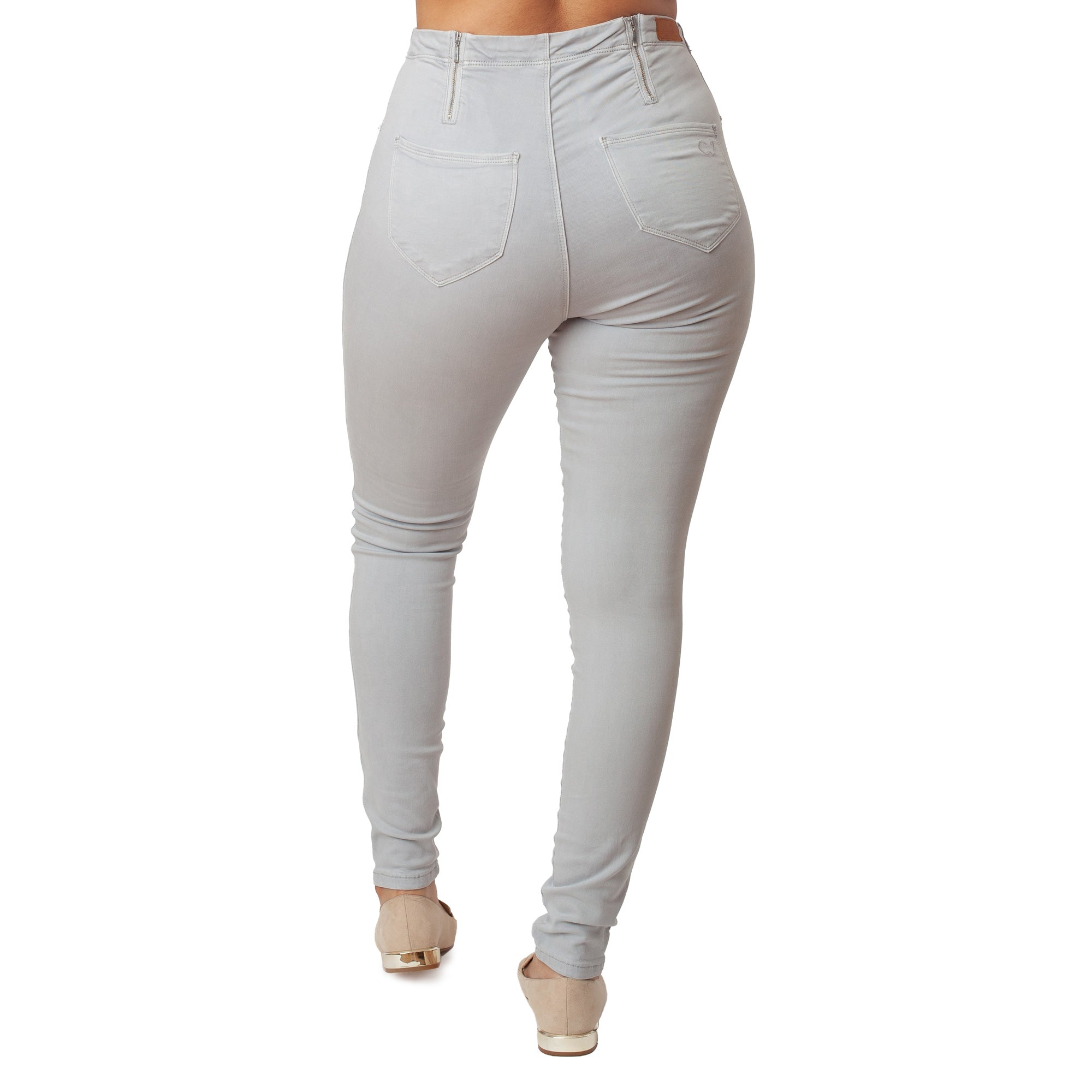 Vaqueros gris claro estilo básico característico